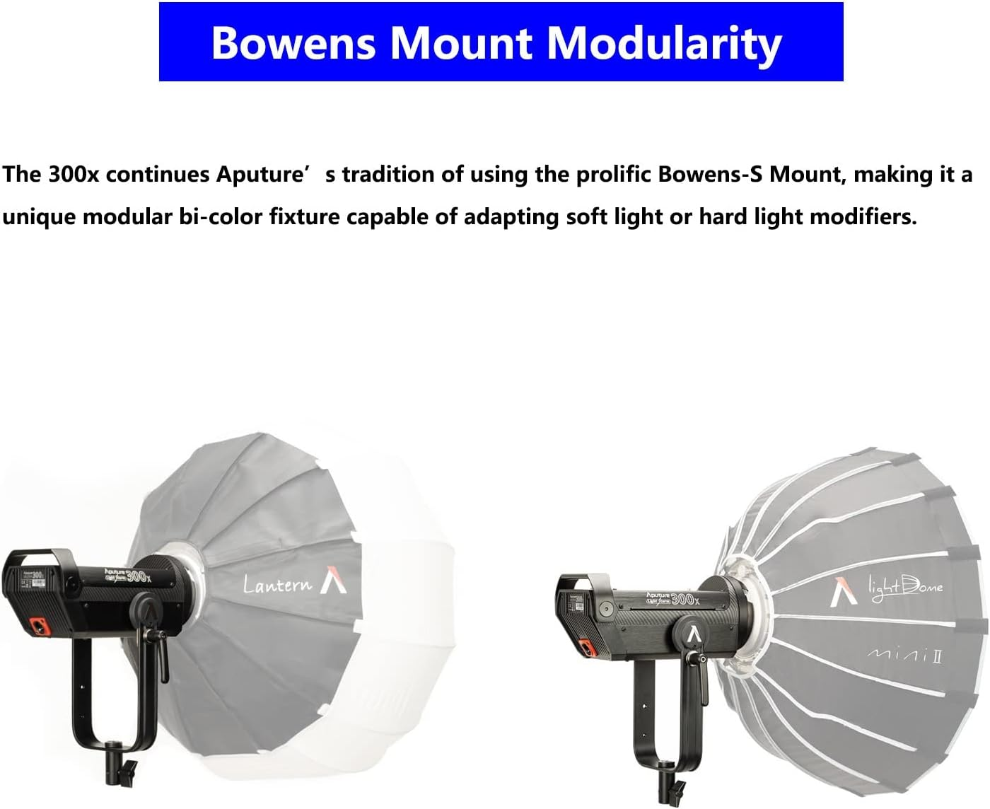 Aputure LS 300X LED Video Light,300W Bi-Color 2700-6500K with Sidus Link App Adjustable Bowens Mount Light for Photography,Outdoor Shooting (V-Mount)