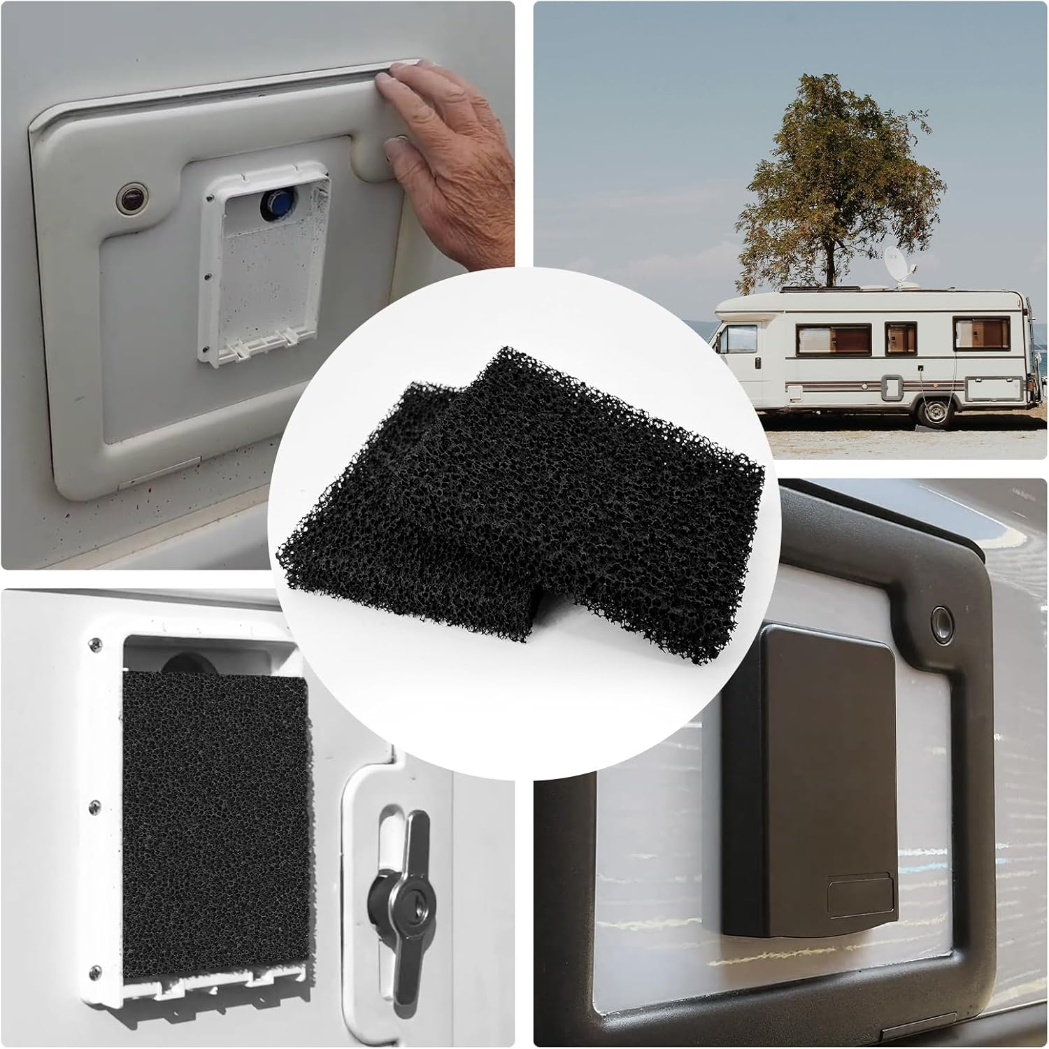 Activated Carbon Filter for SOG Exhaust Systems - Replacement Filter for Motorhomes with SOG Exhaust System Filters, Sponge Filter for Thetford Door Variants, Replacement Parts for Thetford Toilet
