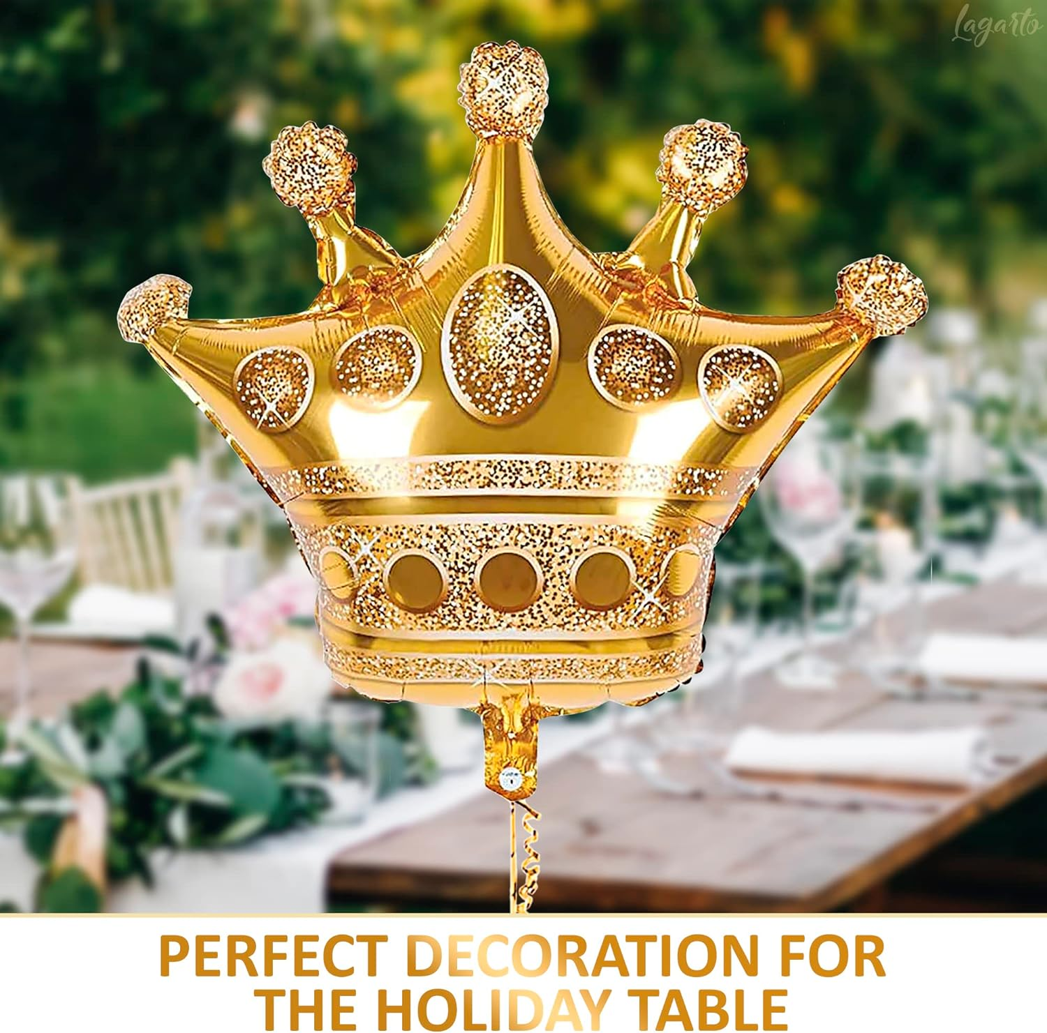 3 Pcs Crown Balloons Gold Foil - Crown Shape Balloons Halloween Decoration Foil Christmas Balloons - Anniversary Balloons Princess Birthday Decorations Happy Birthday Balloon Party Supplies LIGHTNIN image number 4