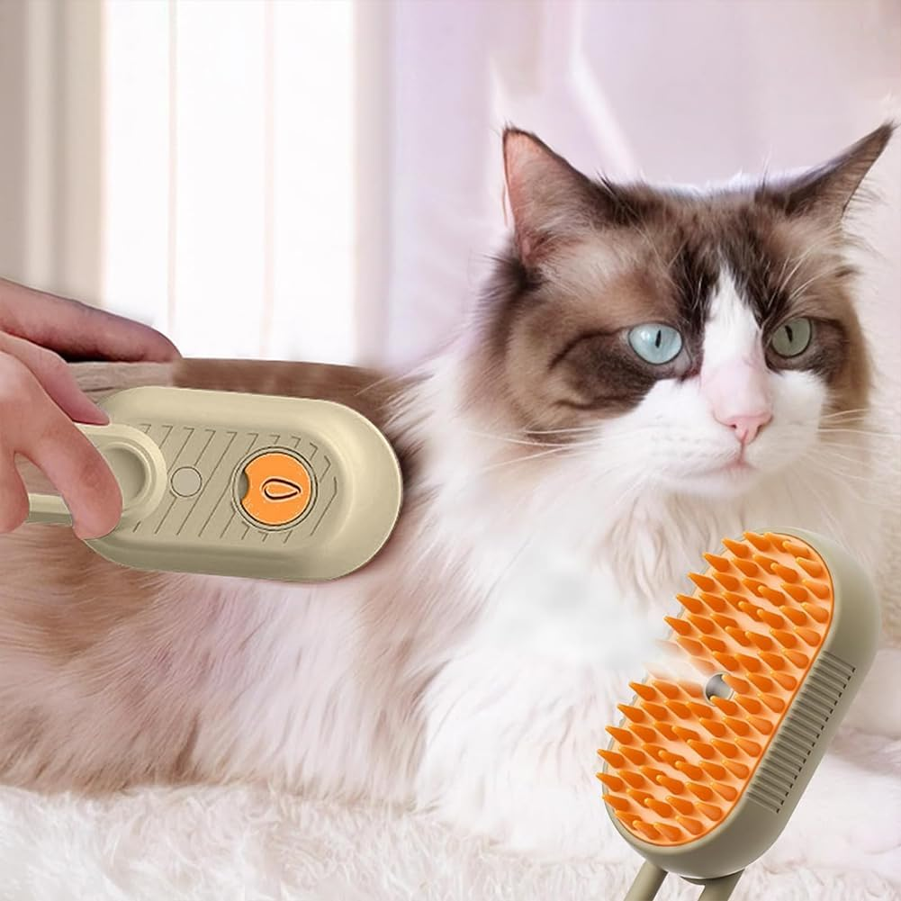 Cat Brush with Steam, 3 in 1 Cat Brush Steaming Cat Spray Massage Comb Cat Brush with Water, Steamy Brush Cat Pet Spray Massage Comb Cat Brush for Massage Hair Removal image number 6