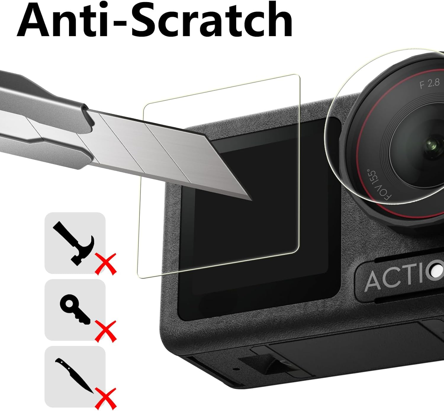 Bigqin [3+3+3 Pack] Lens Screen Protector Compatible with DJI Osmo Action 5 Pro, HD Clear Tempered Glass Film 9H Hardness Full Coverage Bubble-Free Scratch-Resistant Protective Film image number 5