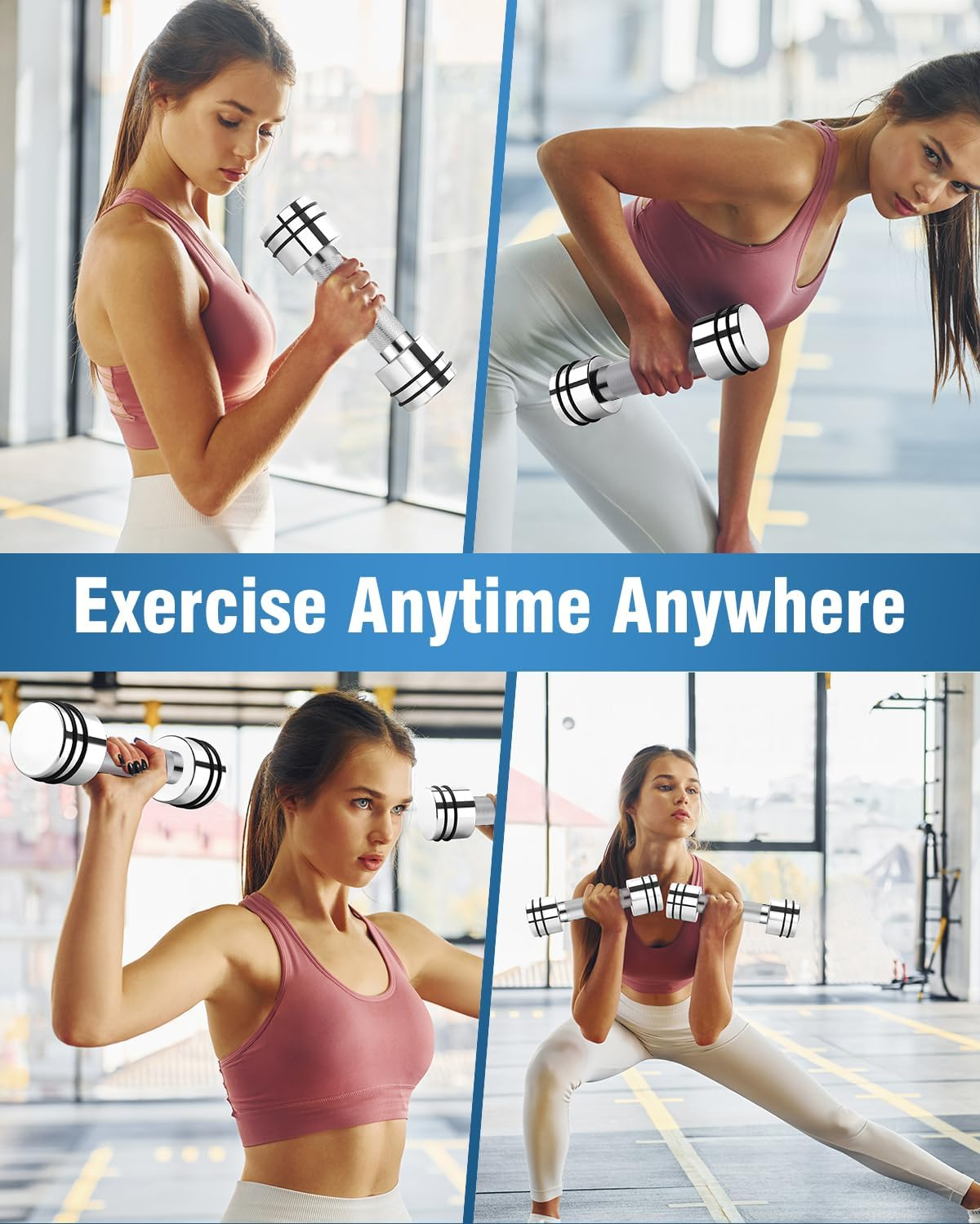 Feecco Adjustable Dumbbells - Set of 2 for Home Gym