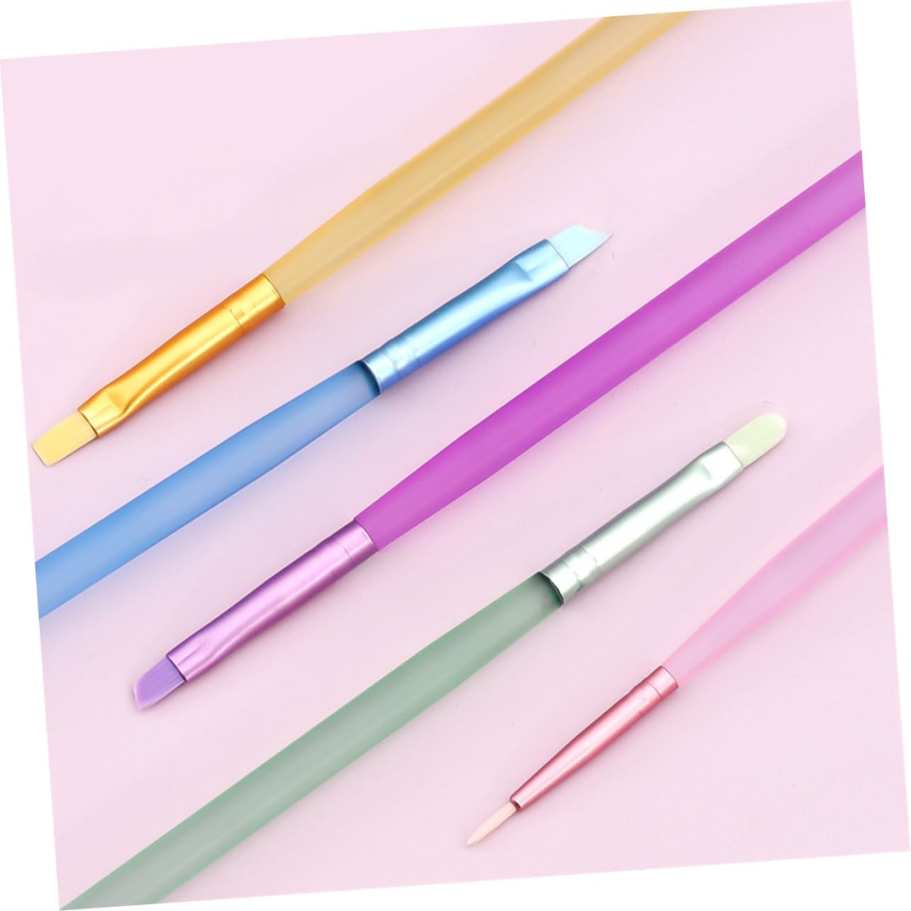 MOTHNUR 5Pcs Nail Art Brush Set Compact Nail Painting Tools for Designs and Lightweight for Creative Manicure For image number 2