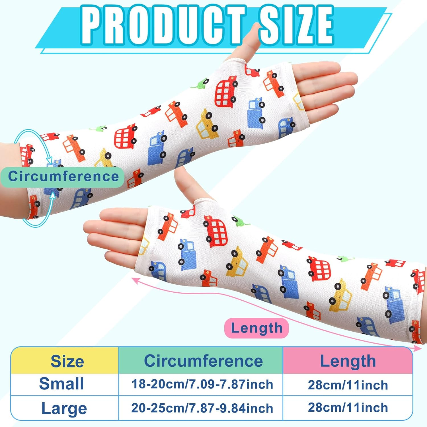 Suhine 12 Pcs Kids Arm Cast Cover Bandage Protector Soft Reusable Elastic Cast Sleeve Arm Decorative Cast Cover Removable Washable Wrist Elbow Protection Cover image number 1