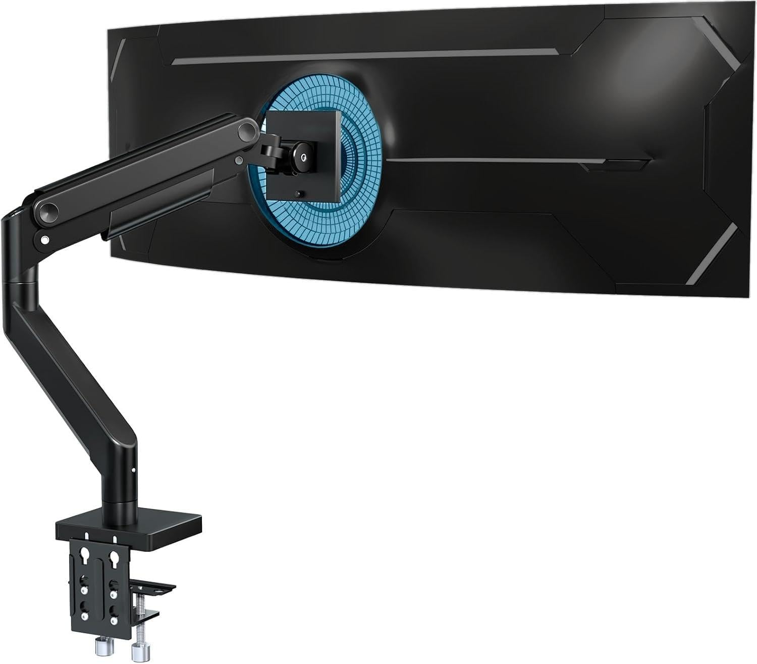 Heavy Duty Monitor Arm, Single Gas Spring Monitor Desk Mount for 13-32Inch Screens, Holds up to 15Kg/33Lbs, VESA 75X75/100X100 Mount, Compatible with Curved, Gaming, Ultrawide Monitors image number 4