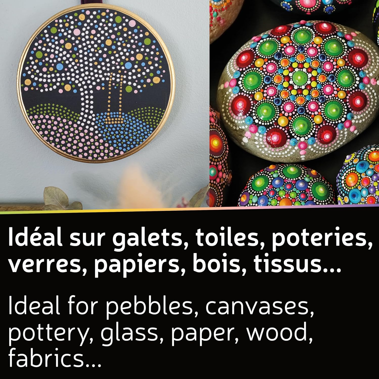 Aladine 80811 Kit Outils De Dot Painting 10 Accessories & 14 Attachments for Mandalas, Pebble Painting, Wood, Fabric, Canvas Dotting Dots, Creative Hobby-80811, Multi-Colour, Loisirs Cr&eacute;atifs image number 2