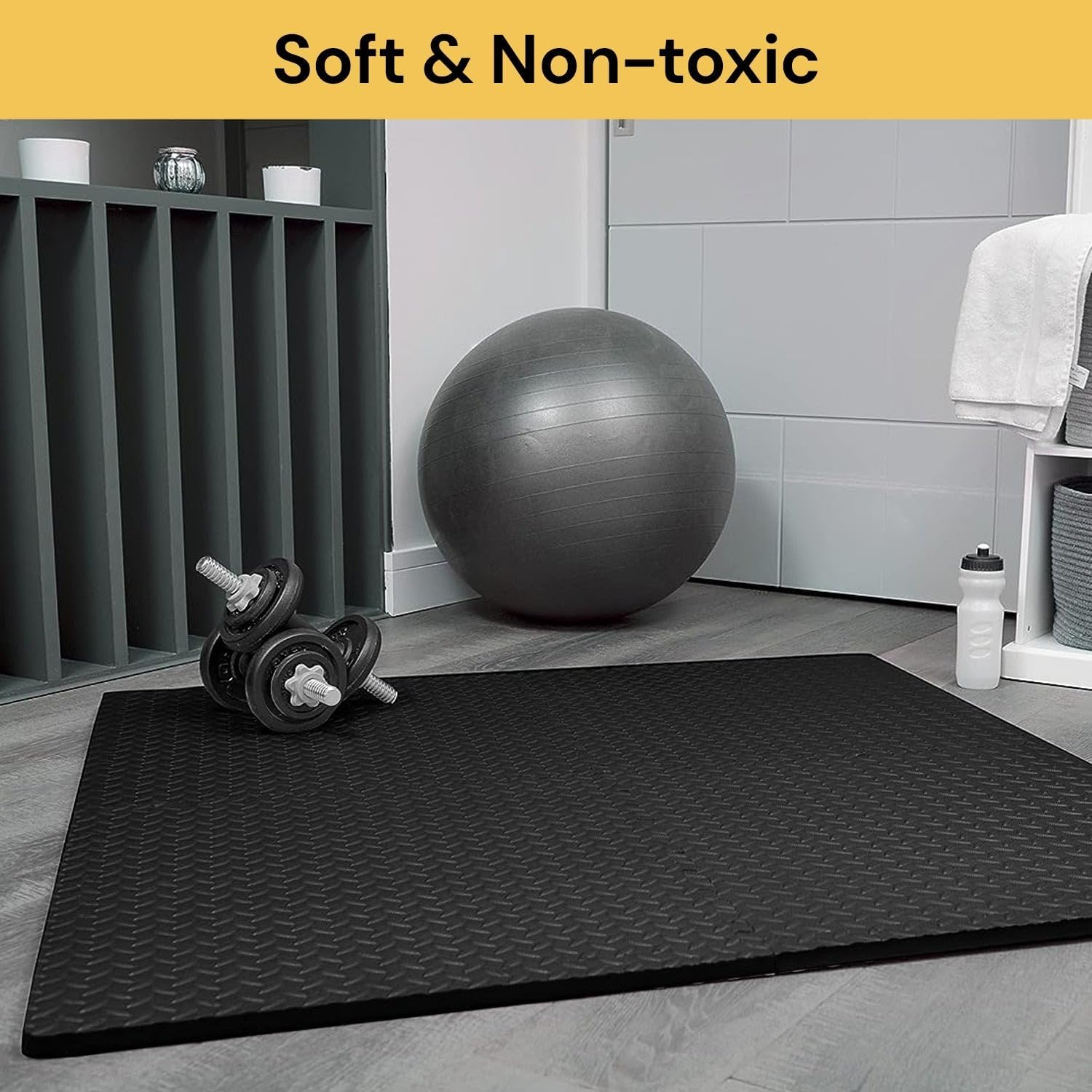 EZONEDEAL 6Pcs Exercise Mats, Puzzle Exercise Mat, EVA Foam Interlocking Tiles Protective Flooring for Home Gym Flooring Exercise Equipment Mat and Cushion for Workouts image number 5