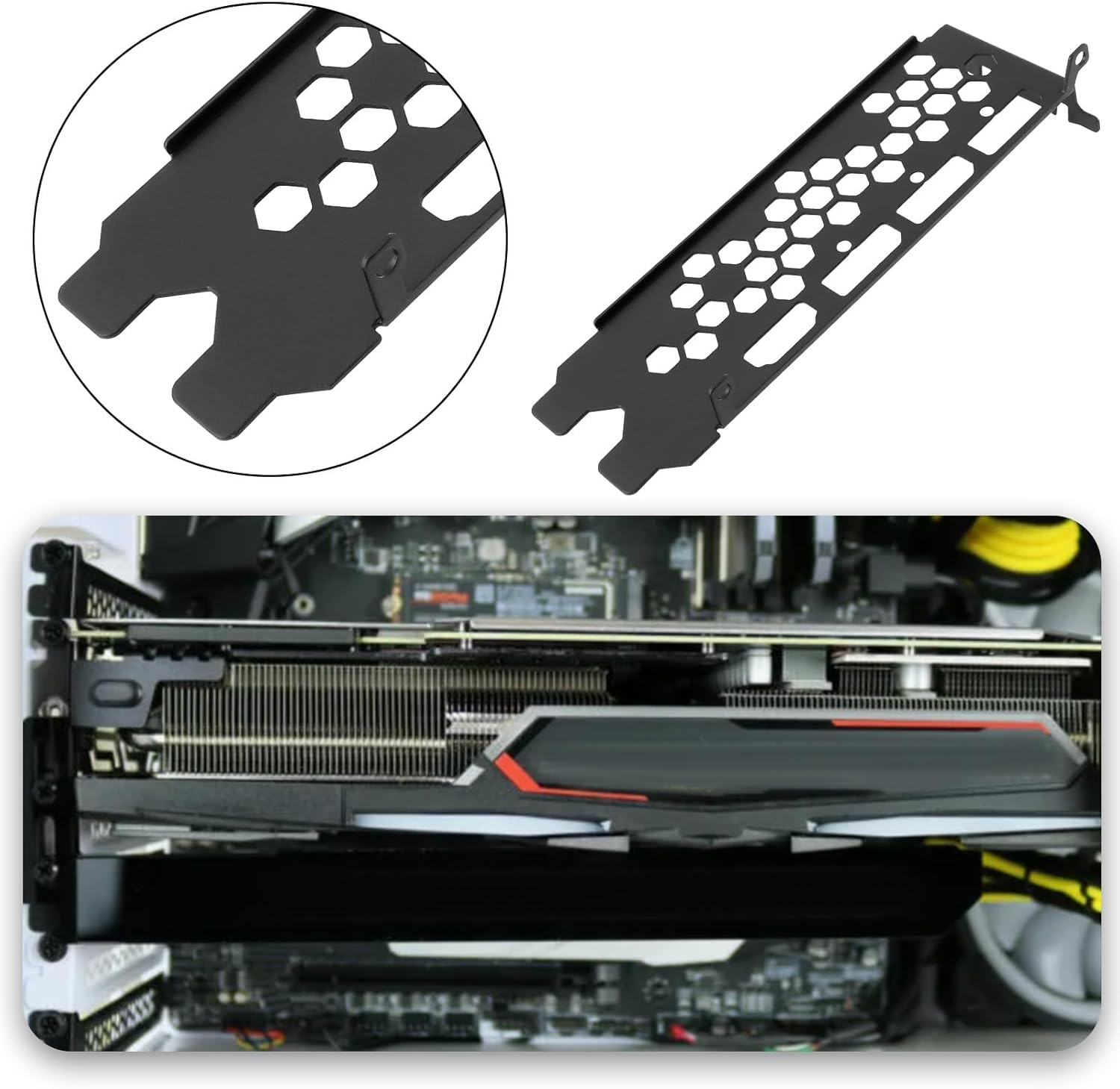 SG Store 1Pc I/O IO Shield Backplate GPU Bracket Graphics Card External Bracket Compatible with EVGA RTX 3060Ti 3070 3080 3090 FTW3 XC3 Black Zinc image number 4