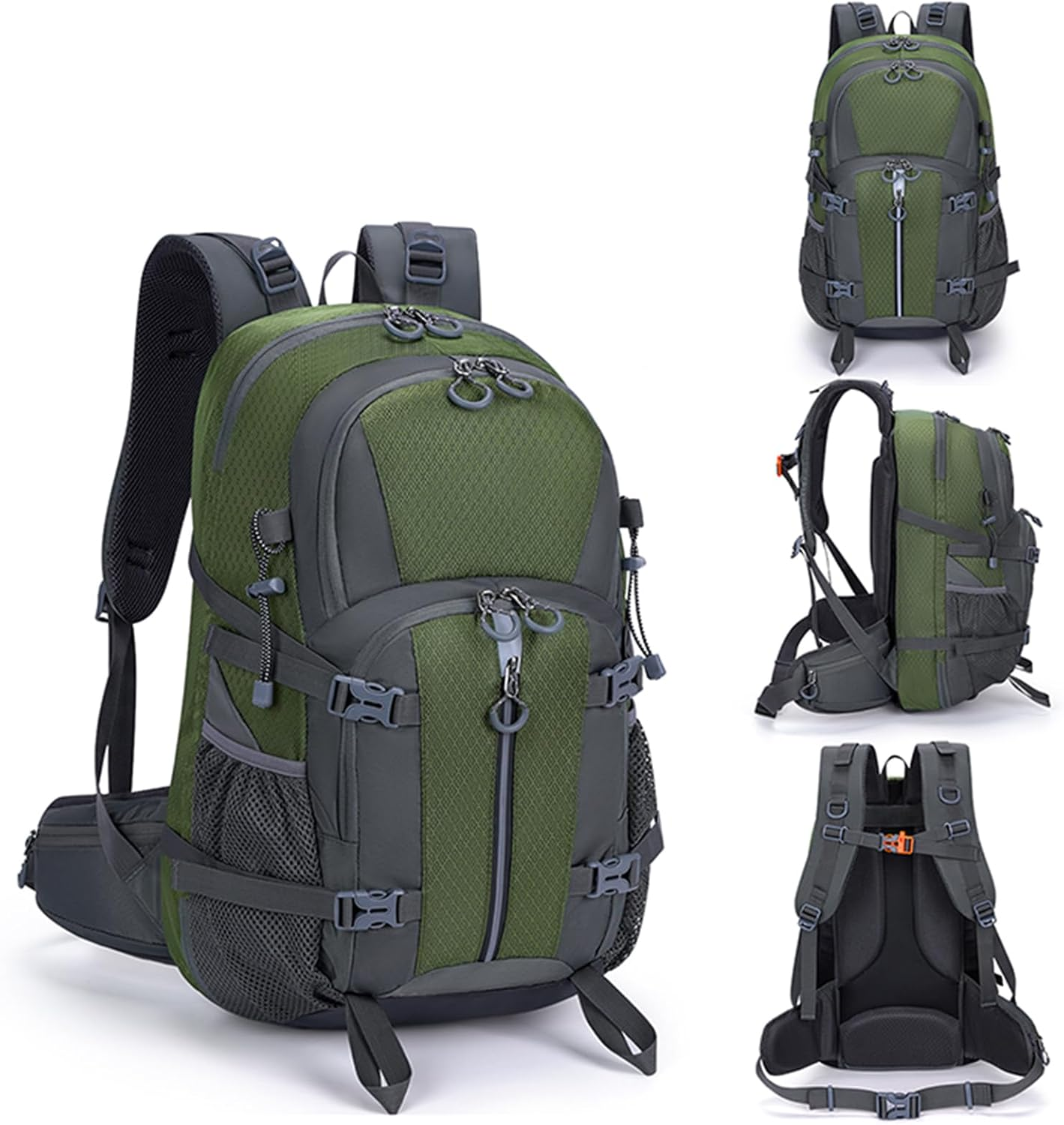 Vacuum Backpack, 43L Large Waterproof Travel Vacuum Compression Backpack (18-20Pcs Spring and Autumn Clothes) with 16 Inch Laptop Compartment & Air Pump & Reflective Strip (Black)