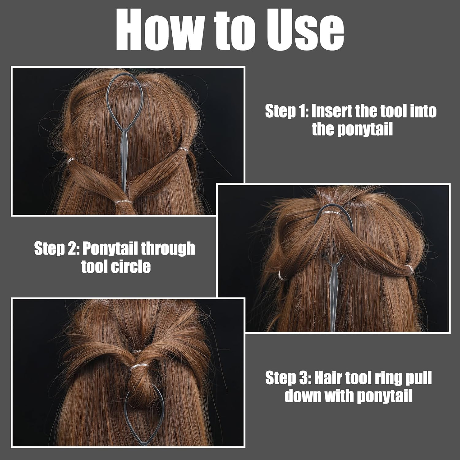 Pack of 2000 Hair Bobbles Small Black Hair Bobbles Mini Elastic Hair Band with Hair Bobbles Cutter Hair Tail Tools, Handle Comb for Girls Lady Doll Hair Styling image number 3