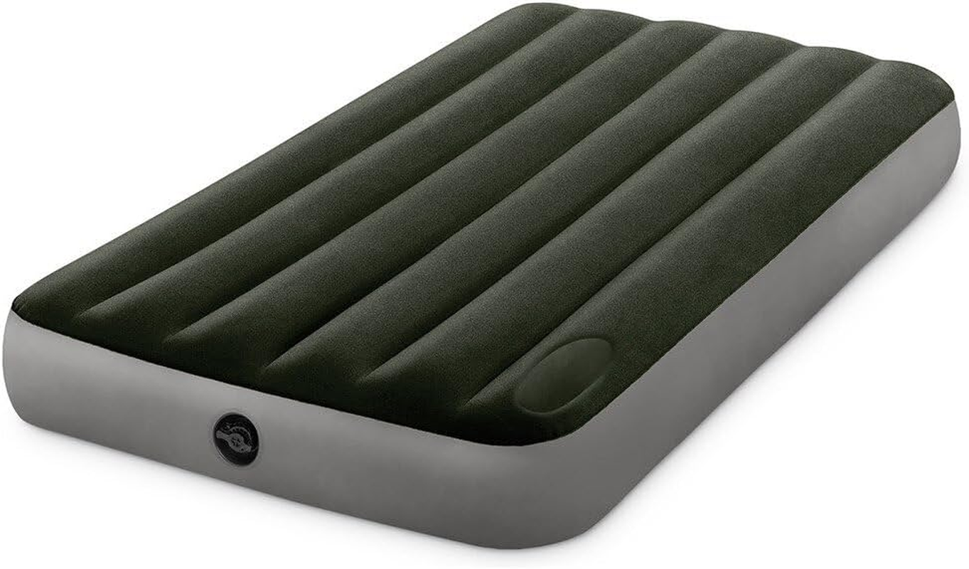 Intex 64761E Dura-Beam Standard Downy Air Mattress: Fiber-Tech &ndash; Twin Size &ndash; Built-In Foot Pump &ndash; 10In Bed Height &ndash; 300Lb Weight Capacity image number 2