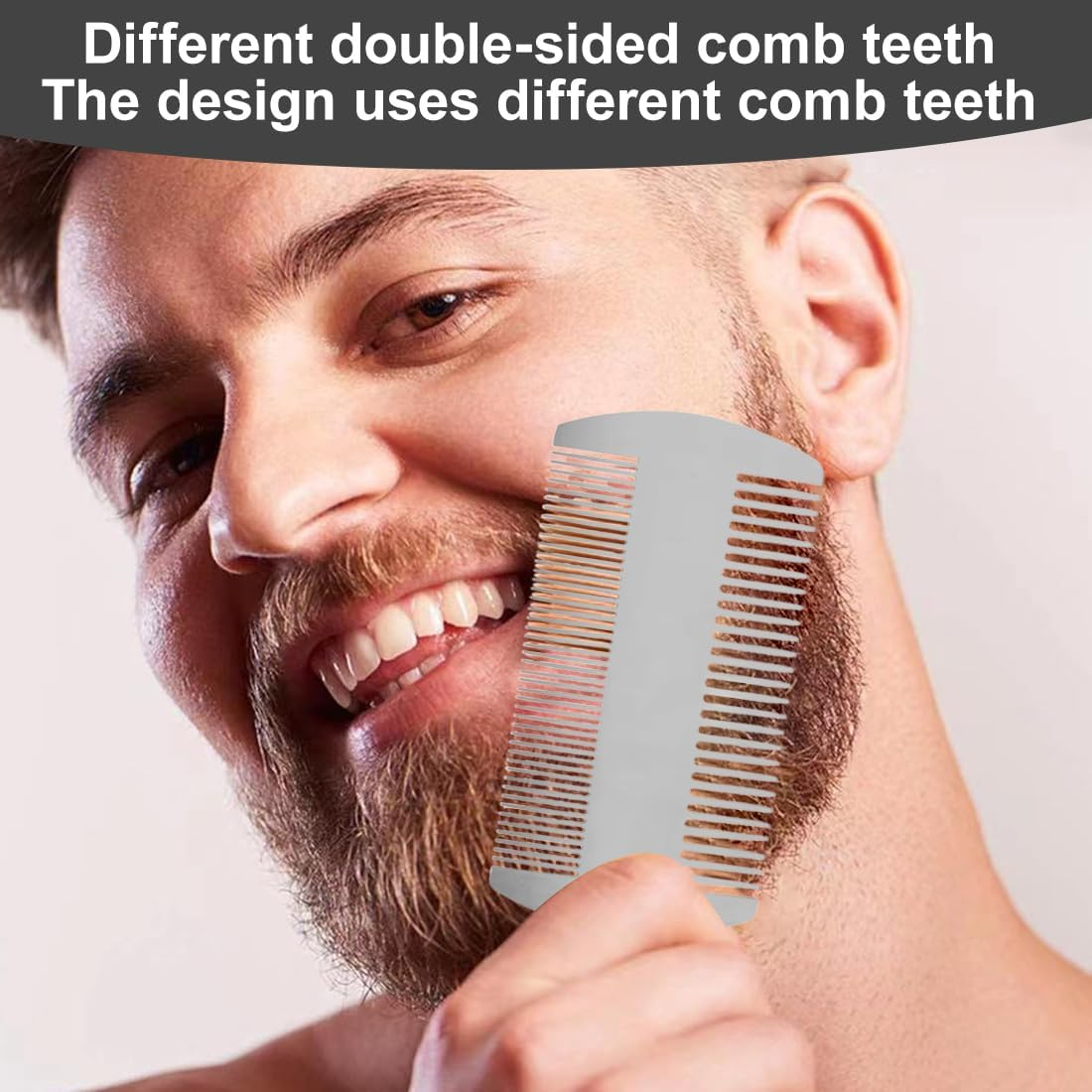 Double-Sided Beard Comb, Anti-Static Beard Comb with Double-Sided Comb, High-Quality Beard Comb, Beard Comb for Travel or on the Go image number 4