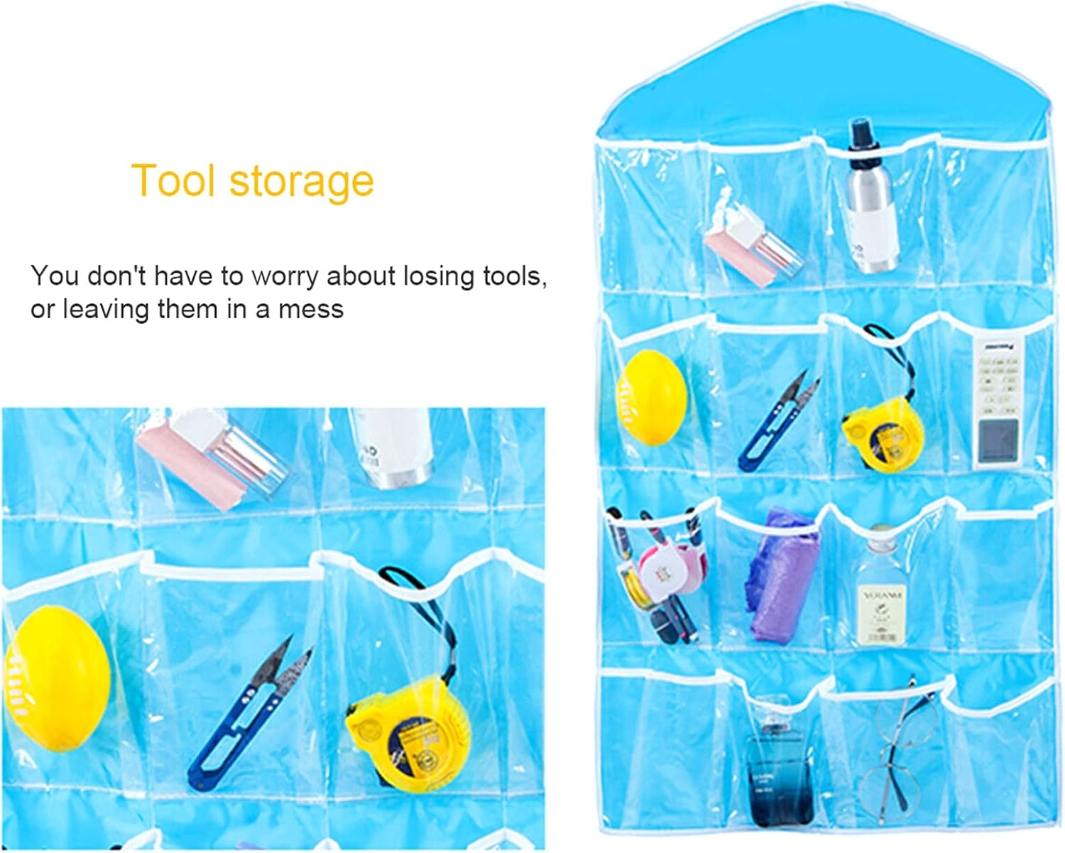 16 Pockets Socks Bra under Organizer Clear Home Rack Er Stora Organizer Bedroom Bag Beige image number 2