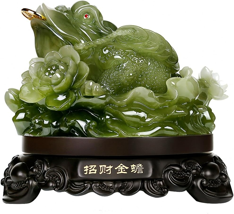 Wenmily Feng Shui Money Frog (Three Legged Wealth Frog or Money Toad) Statue,Feng Shui Decor,6.9"(W) X 6.5"(H) image number 1