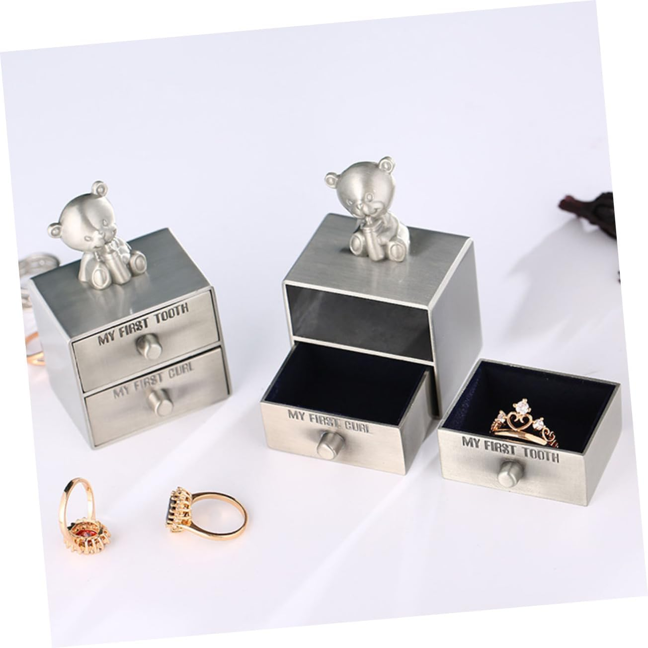 Tooth Storage Box and Baby Tooth Holder for Boys and Girls Small Desktop Keepsake Container for and Curls image number 6