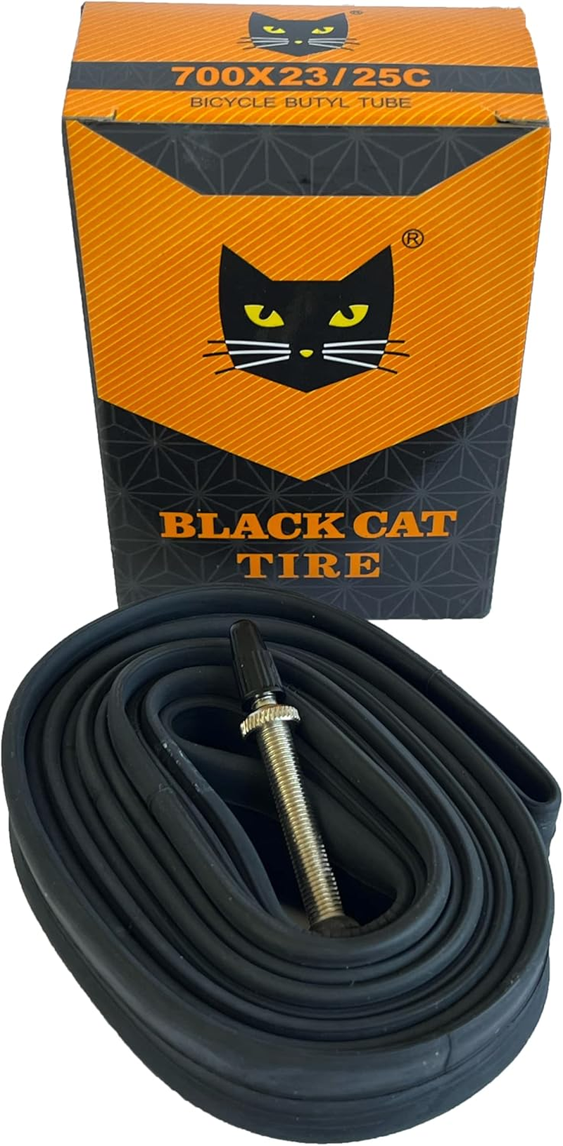 Black Cat 700C Road Bicycle Tube 700X23 25C FV48 Presta 48Mm image number 2