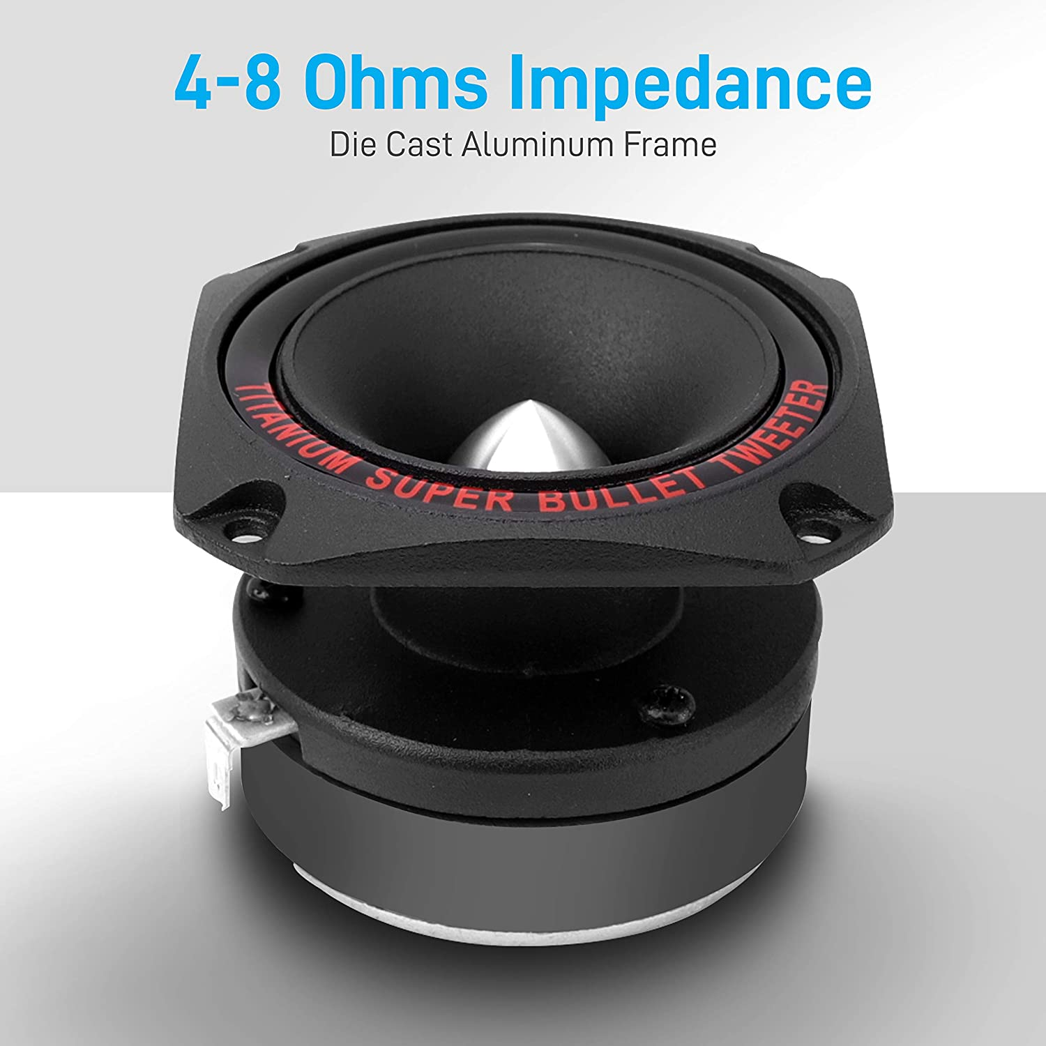 Pyramid 1" Audio Car Tweeter Speaker - Aluminum Die-Cast Frame, 300 Watt Peak, 2K-20Khz Frequency Response, 4 to 8 Ohm, Heavy Duty 30 Oz. Magnet Structure - 1 Tweeter image number 1