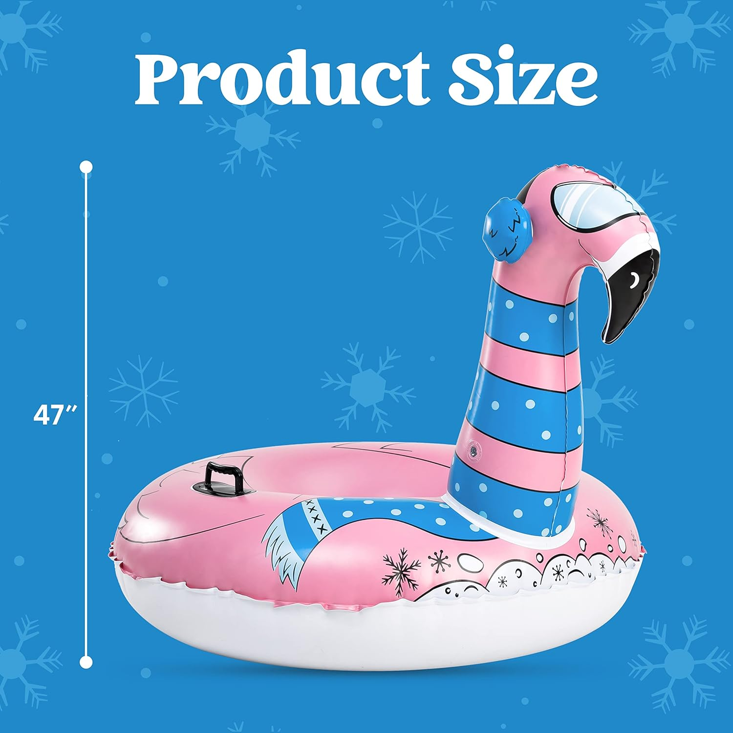 JOYIN 47&rdquo; Inflatable Snow Tube for Kids and Adults, Heavy-Duty Snow Tube for Sledding, Great Inflatable Snow Tubes for Winter Fun and Family Activities image number 3