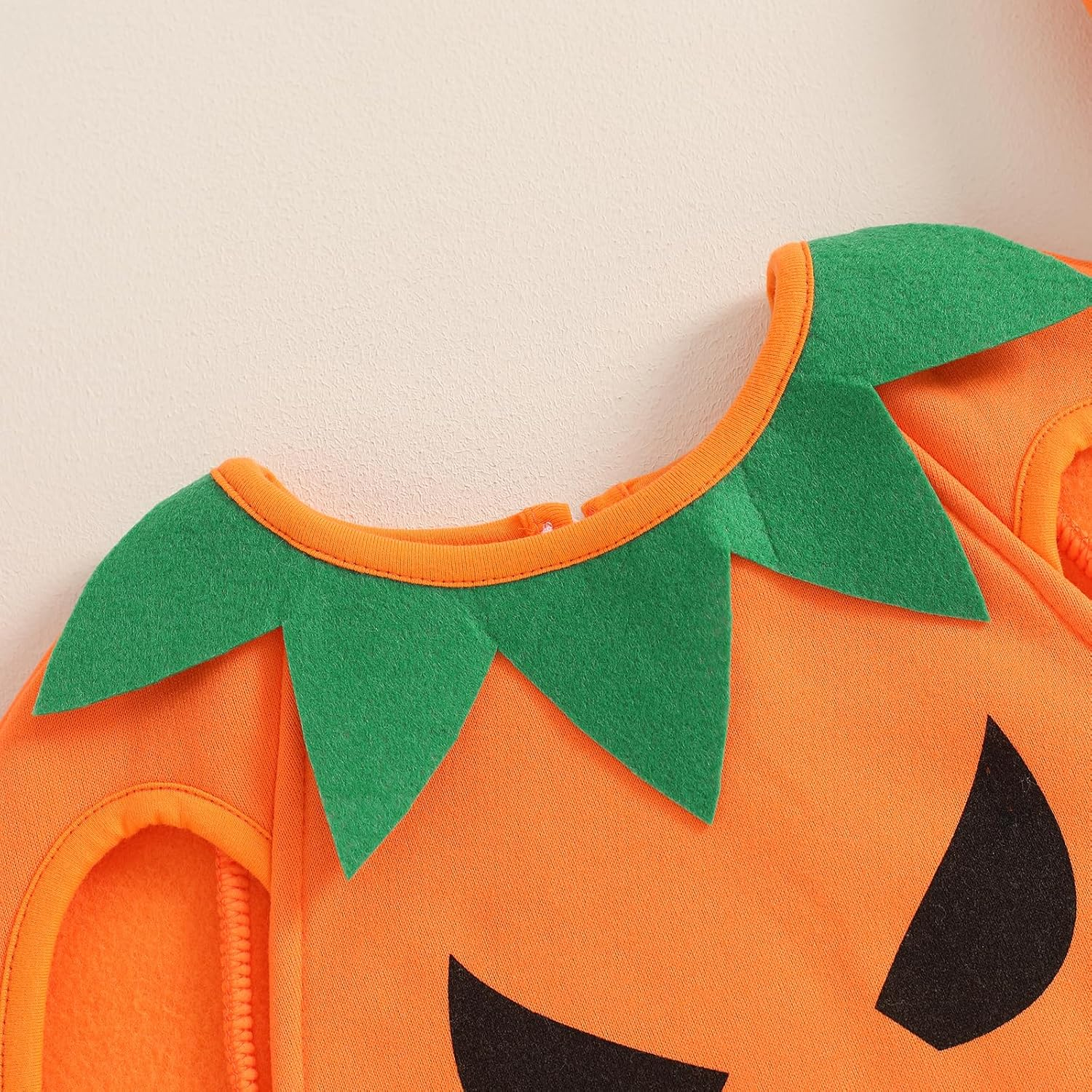 Bemeyourbbs Unisex Toddler Baby Boy Girl Pumpkin Costume Halloween Cotumes Pumpkin Top Hat Halloween Outfit Coslpay Clothes image number 2