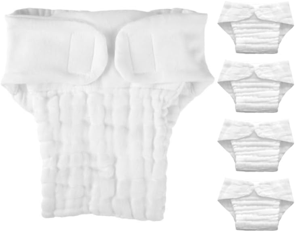 5Pcs Washable Cloth Diapers Inserts - Newborns Reusable Cotton Nappies Soft and Breathable for White Nappy Liners 9-15 Months image number 5