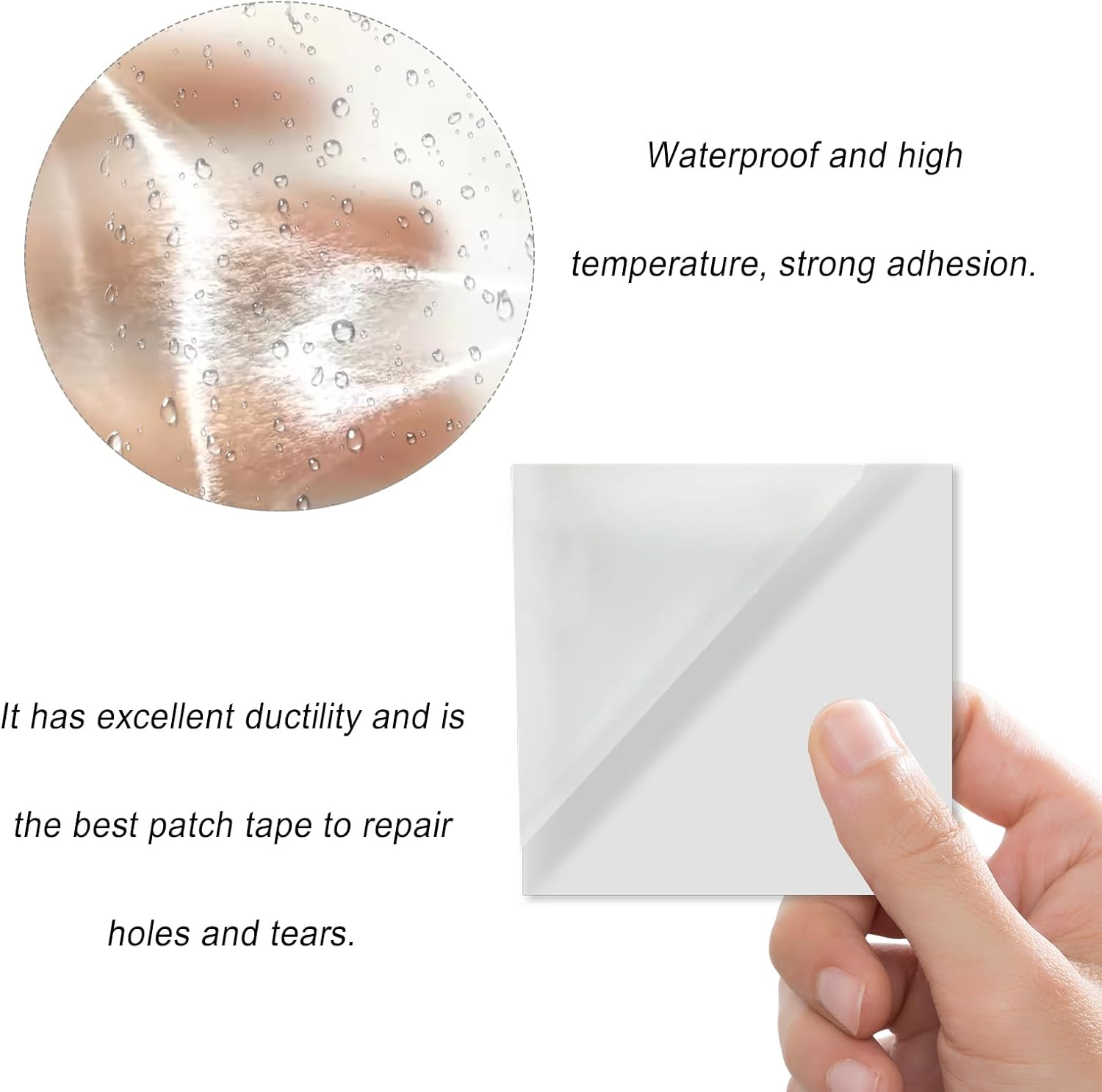 6 PCS Pool Patch Repair Kit,Waterproof TPU Puncture Repair Kit,Inflatable Patch Repair Kit Self-Adhesive,Air Mattress Repair Patch Kit,Vinyl Repair Patch for Inflatable Pool,Swimming Ring,Bounce House image number 2