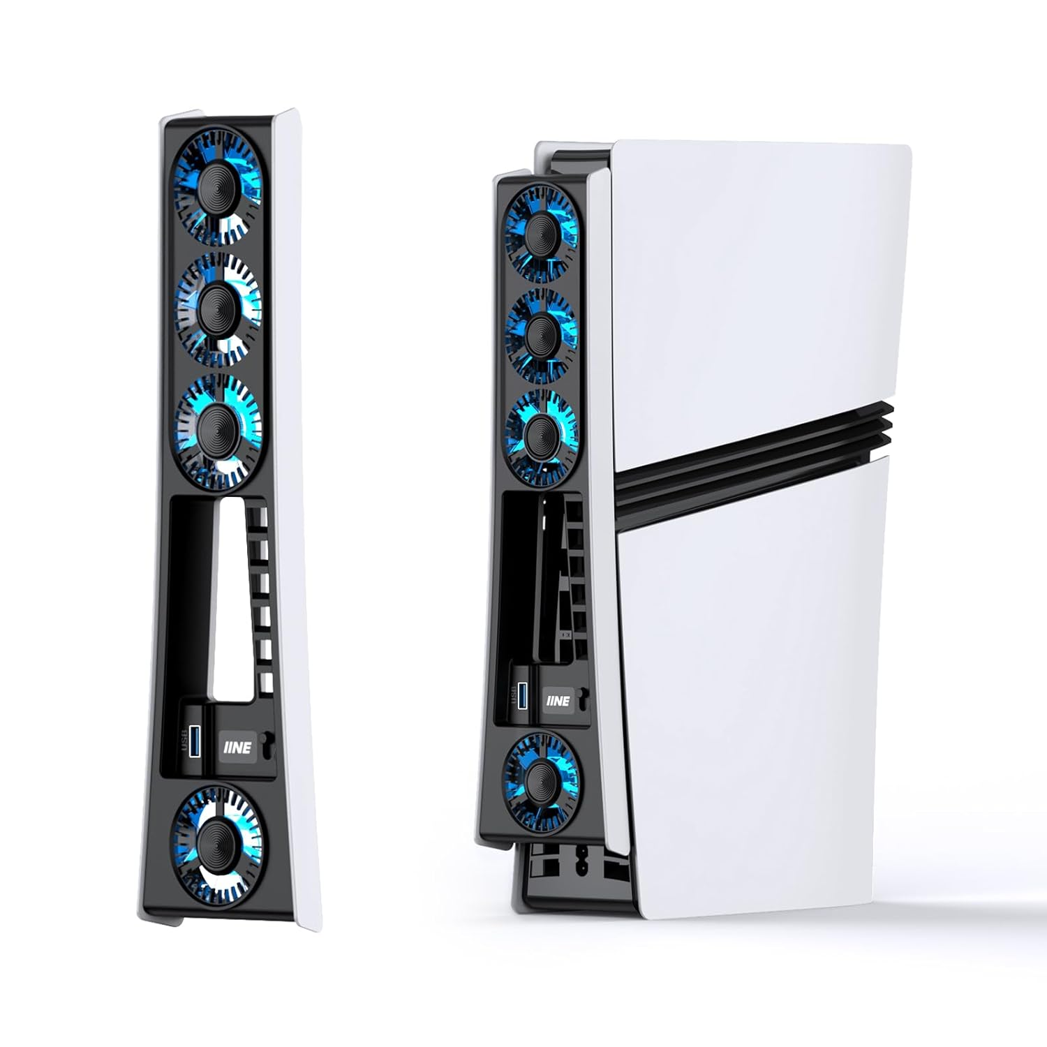 Cooling Fan for PS5 Pro, Efficient Cooler Fan with Adjustable Speed/Led Light, Temperature-Controlled PS5 PRO Cooling Accessories with USB 3.0 Port image number 6