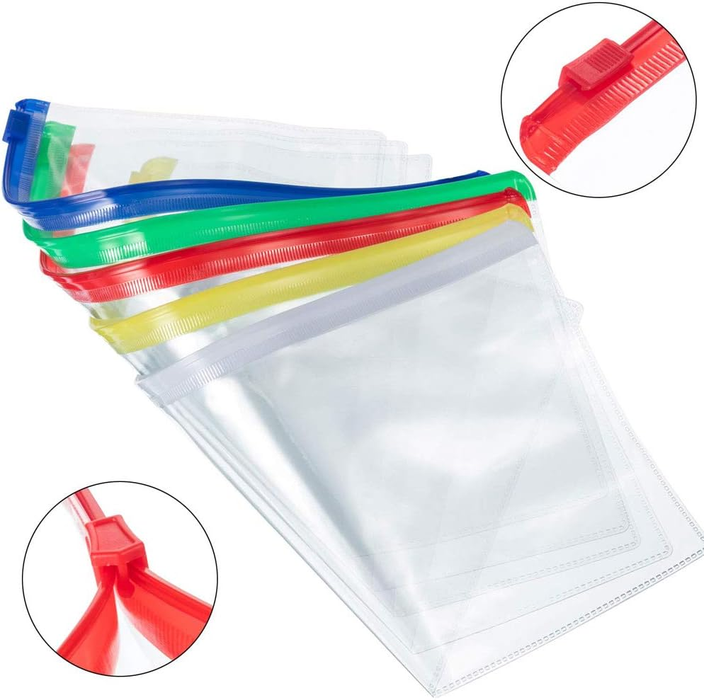 A4/A5 Clear Plastic Zip Wallet Transparent File Bags File Folders Zip Bag Document Wallets 20 Pcs image number 5
