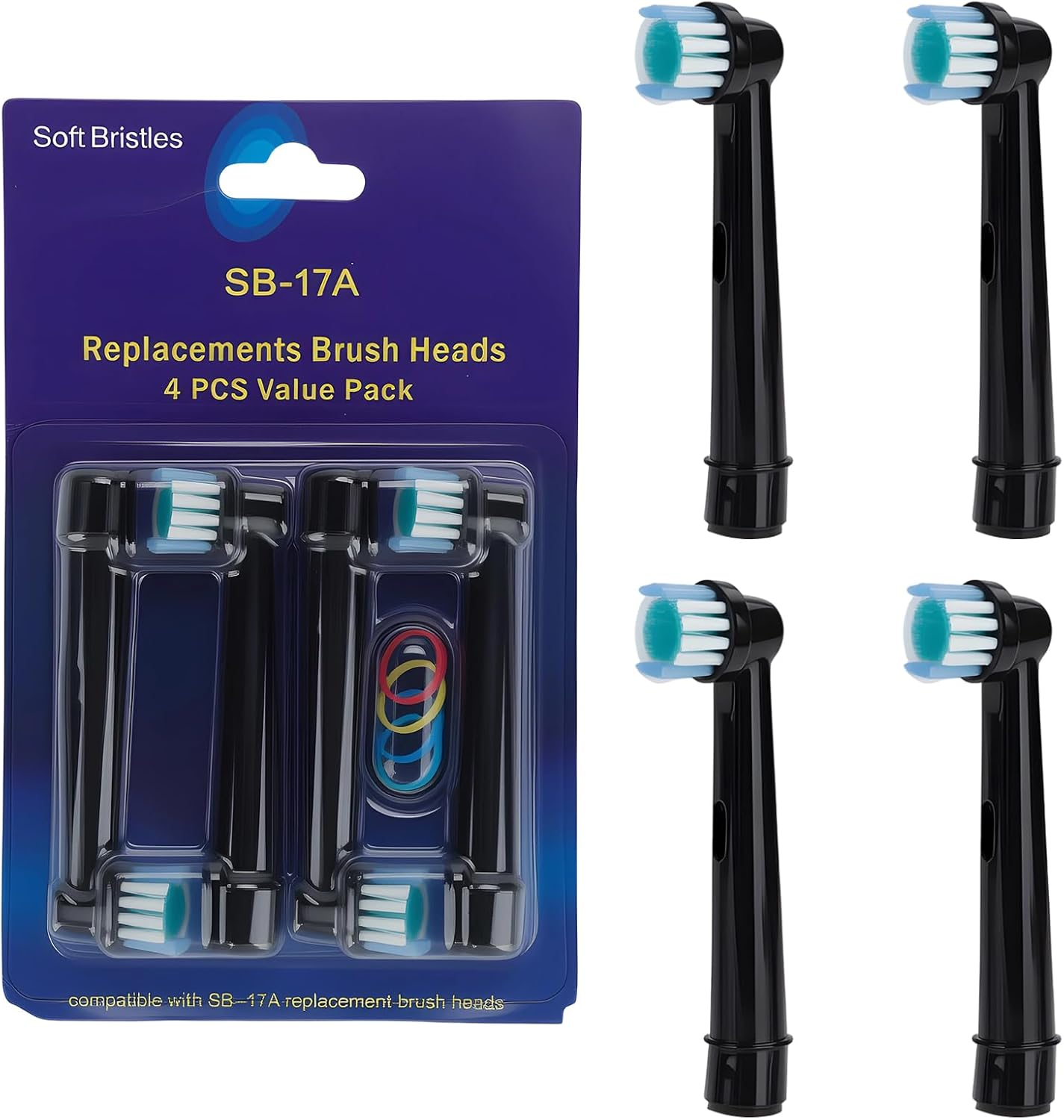 8-Pack Replacement Toothbrush Heads Compatible with Oral B Toothbrush and Vitality Plus、Pro 100 300 2000 2500X, Electric Toothbrush Heads for Deep Cleaning and Plaque Removal image number 3