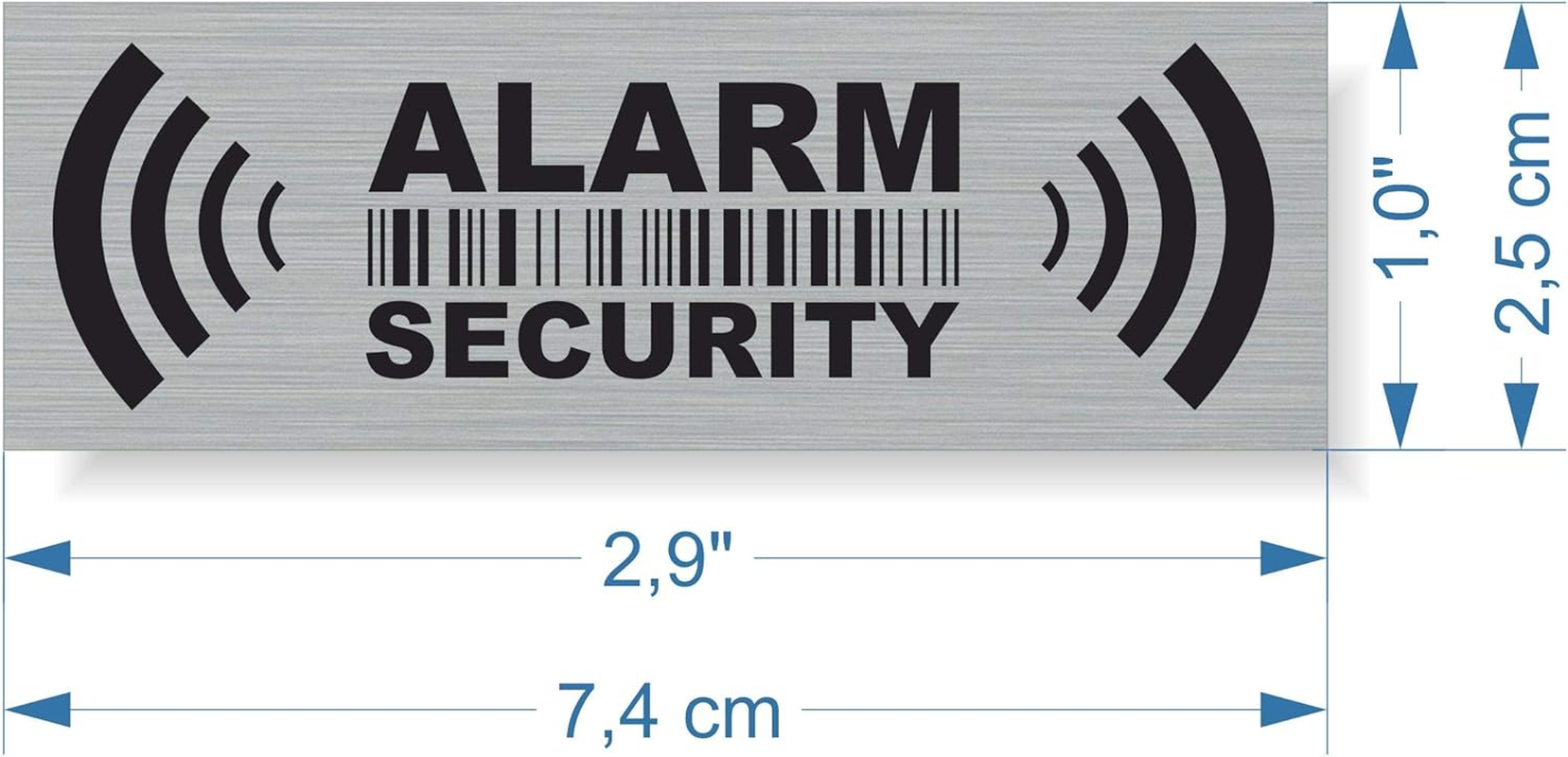20 X Security Alarm Warning Sign Stickers - for Internal and External Use - Protection for Home, Car... - Weatherproof - Size: 2,9 X 1 in - "ALARM SECURITY" image number 1