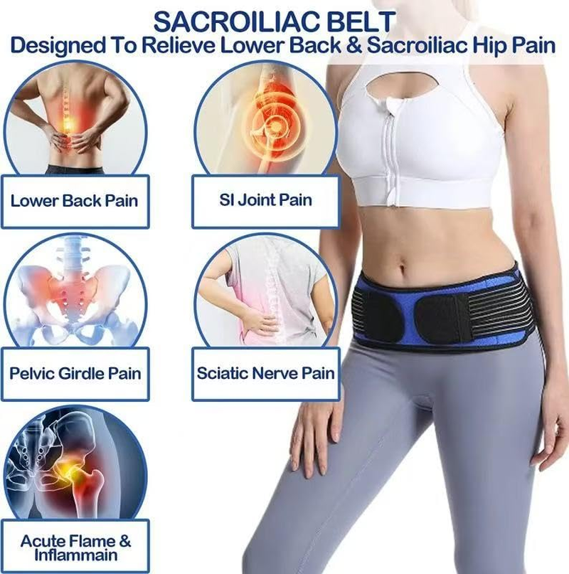 Sacroiliac Hip Belt for Men and Women That Alleviates Sciatic, Lower Back Pain, Back Brace Provides SI Joint Pelvic Support Nerve Compression & Stability (M(115Cm))