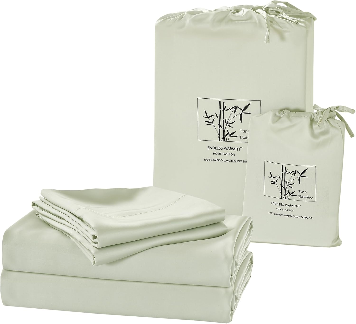 Bamboo Pillow Cases Set of 2 - Cooling Pillowcase 2 Pack with Envelope Closure, Cool Chill & Breathable Pillow Case (20"X30"-Pillowcase(2Pc),White)