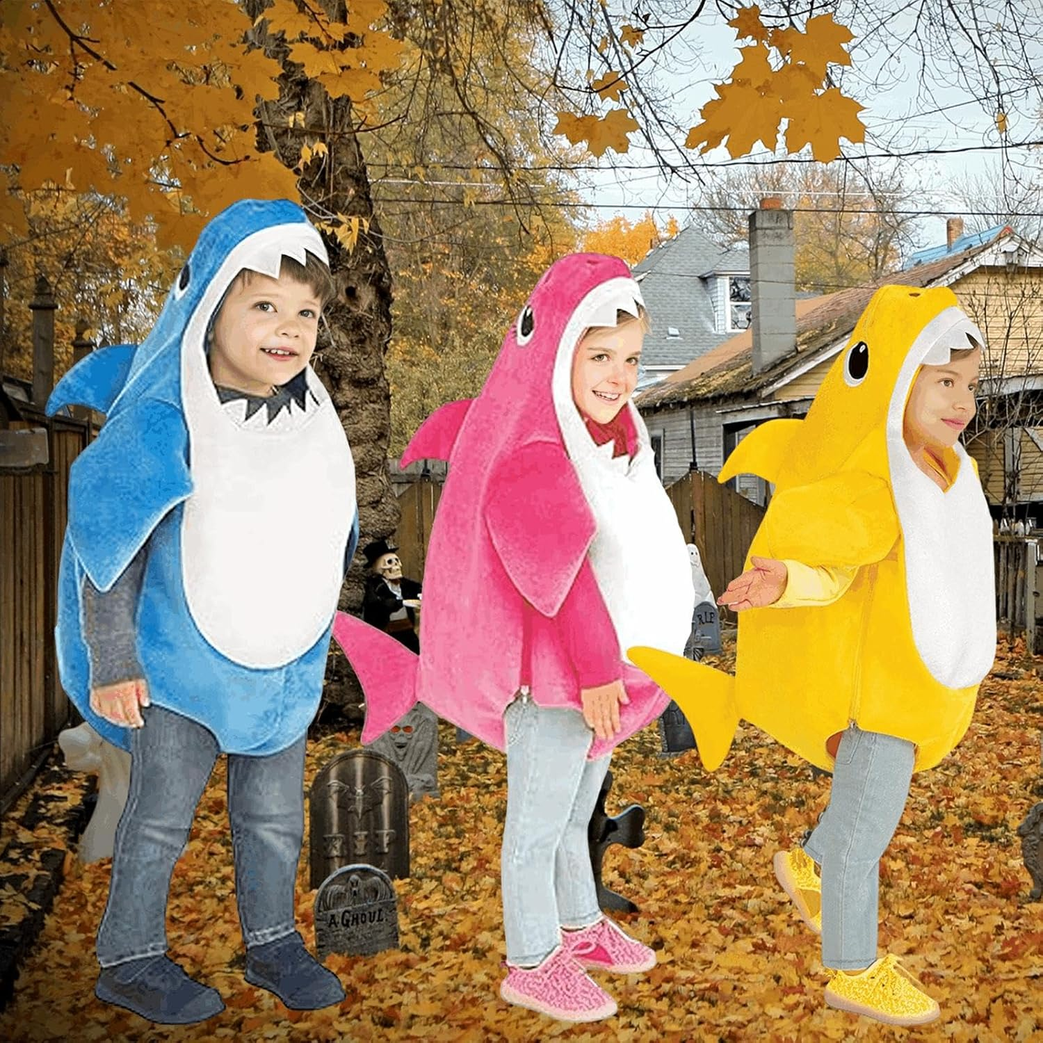 Toddler Halloween Costume Boys Shark Hooded Rompers Little Girls One Piece Jumpsuit for Birthday Gift