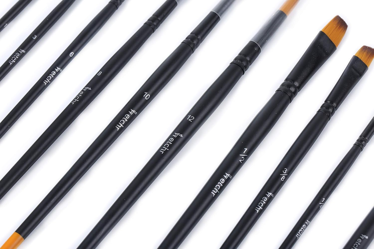 Etchr Professional Watercolor Paintbrushes - 10 Assorted Watercolor Paint Brushes in Carry Case - Quality Vegan -Friendly Watercolor Brush Set - Artist Brushes