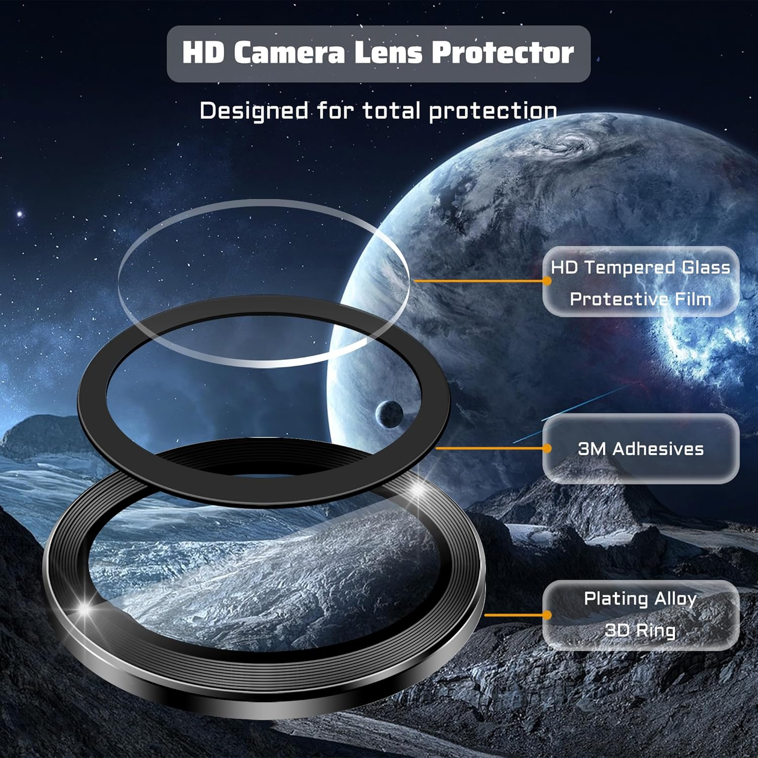 Lemxiee 4 Pack Tempered Glass Lens Protection Film for Samsung Galaxy Tab A11 & A9 8.7" HD Protection Camera Lens Protector