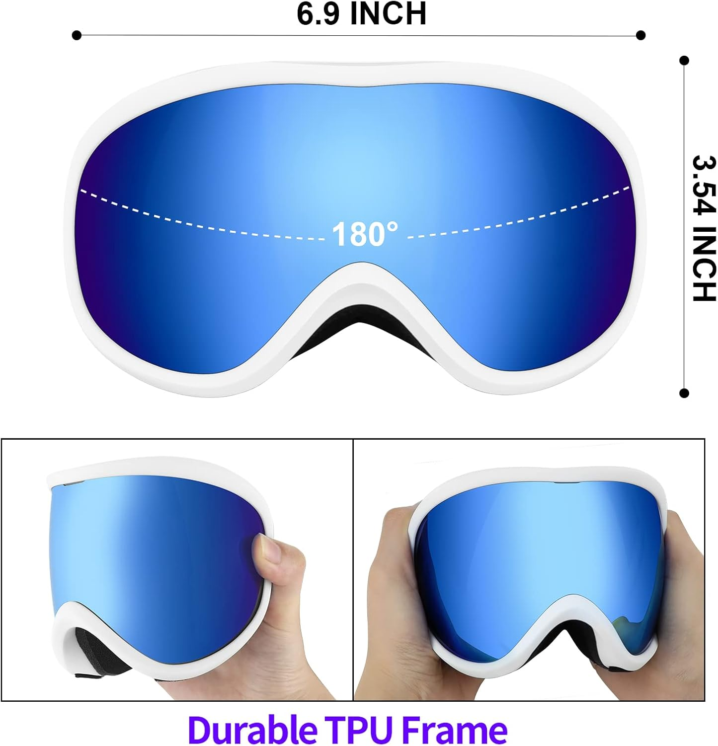 Supertrip Snow Ski Goggles Anti-Fog 100% UV Protection Snowboard image number 6