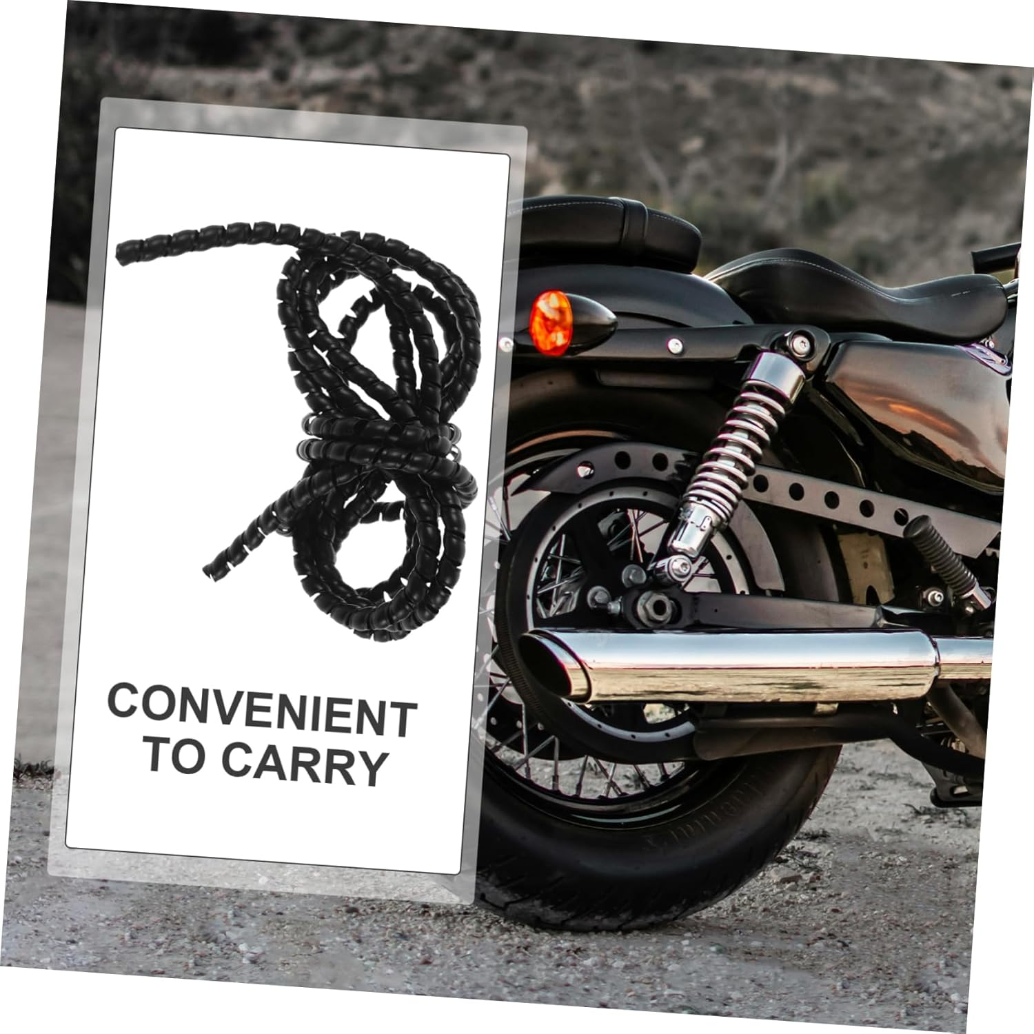 ULTECHNOVO 3-Meter Spiral Cable Sleeve 8Mm Black Wire Wrap Cord Sleeve Hose Insulated Cable Protector for Electrical Cord Management on Bikes and Home