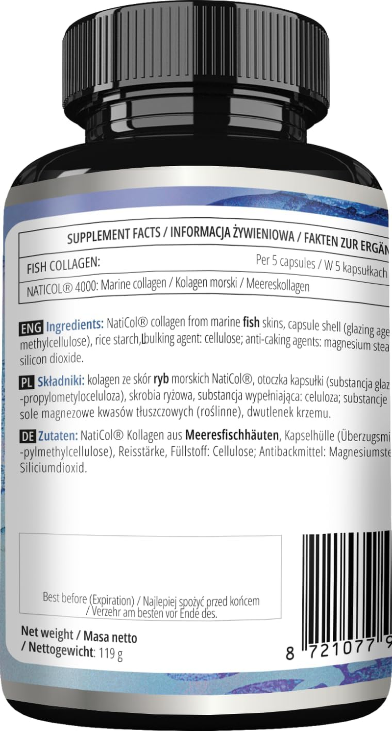 Marine Collagen Peptides Naticol&reg; - 3000 Mg per Serving - 150 Capsules - 1 Month Supply - Fish Collagen Protein for Healthy Skin, Joints and Hair - by Apollo'S Hegemony image number 4