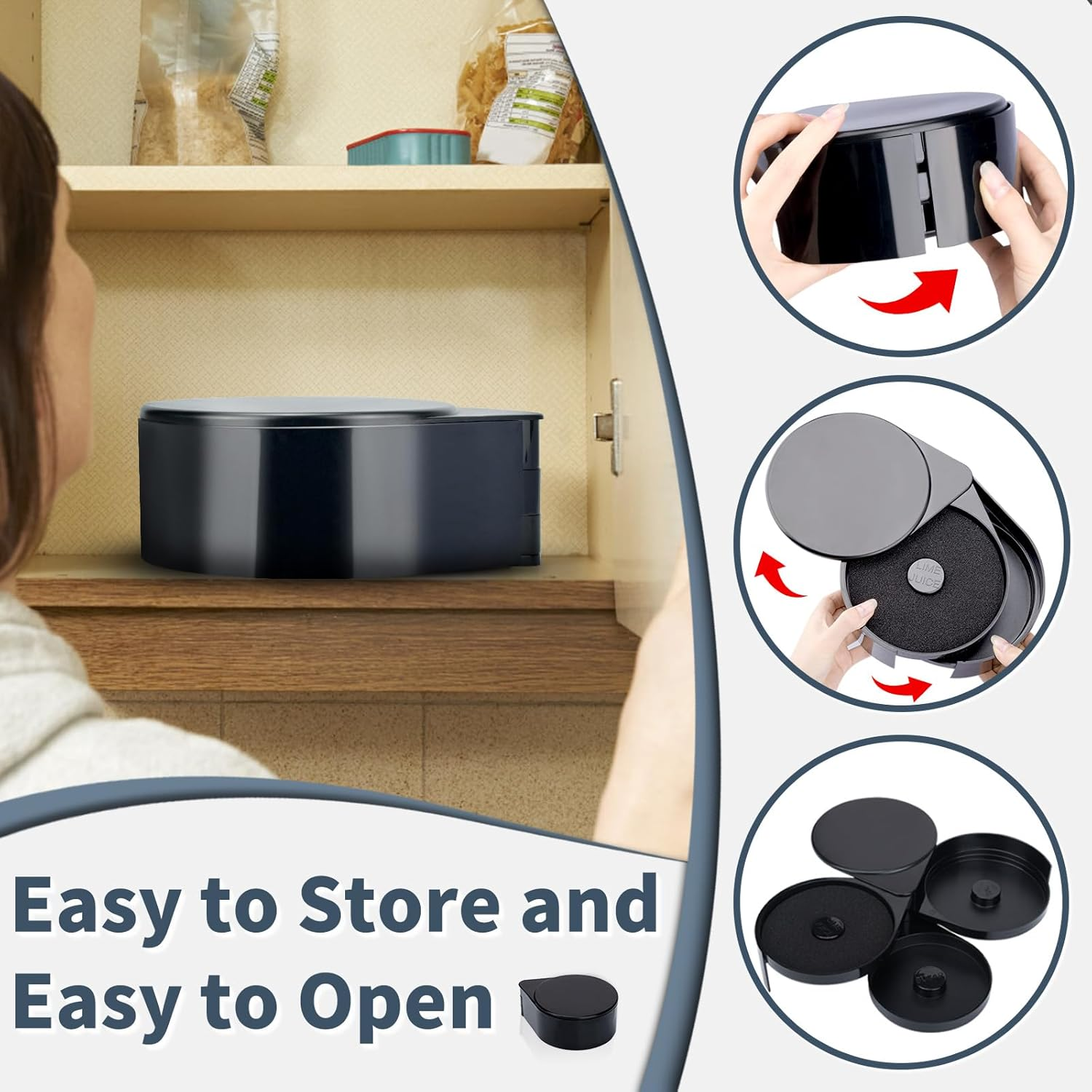 Tonjin Margarita Salt Rimmer Set, 1 Pack 3 Tier Bar Glass Rimmer Black Plastic Sugar and Salt Rimmer Box with Sponge for Cocktail Bartender Tool image number 3