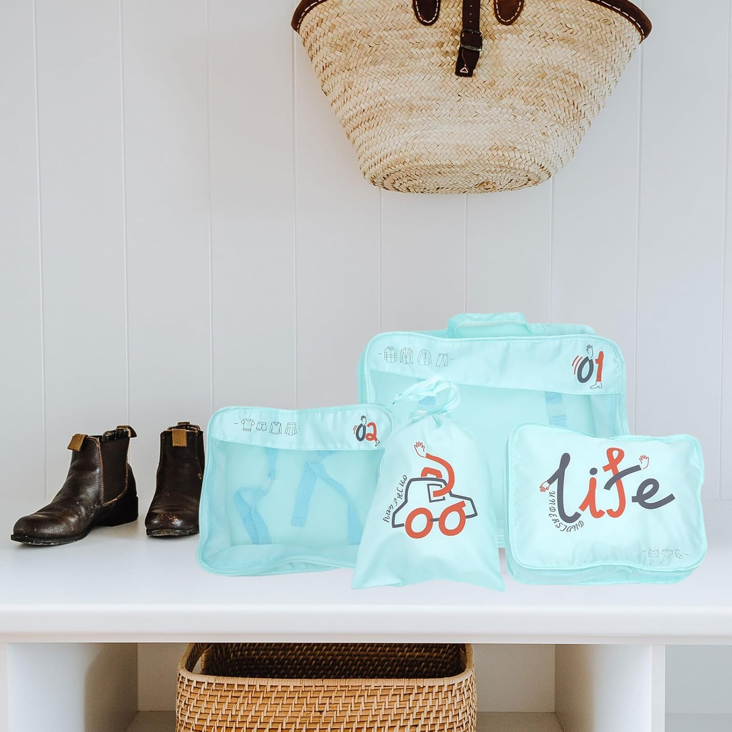 NOLITOY 1Set Travel Packing Cubes Lightweight Organizers for Suitcase Storage for Clothes Shoes and Toiletries image number 6