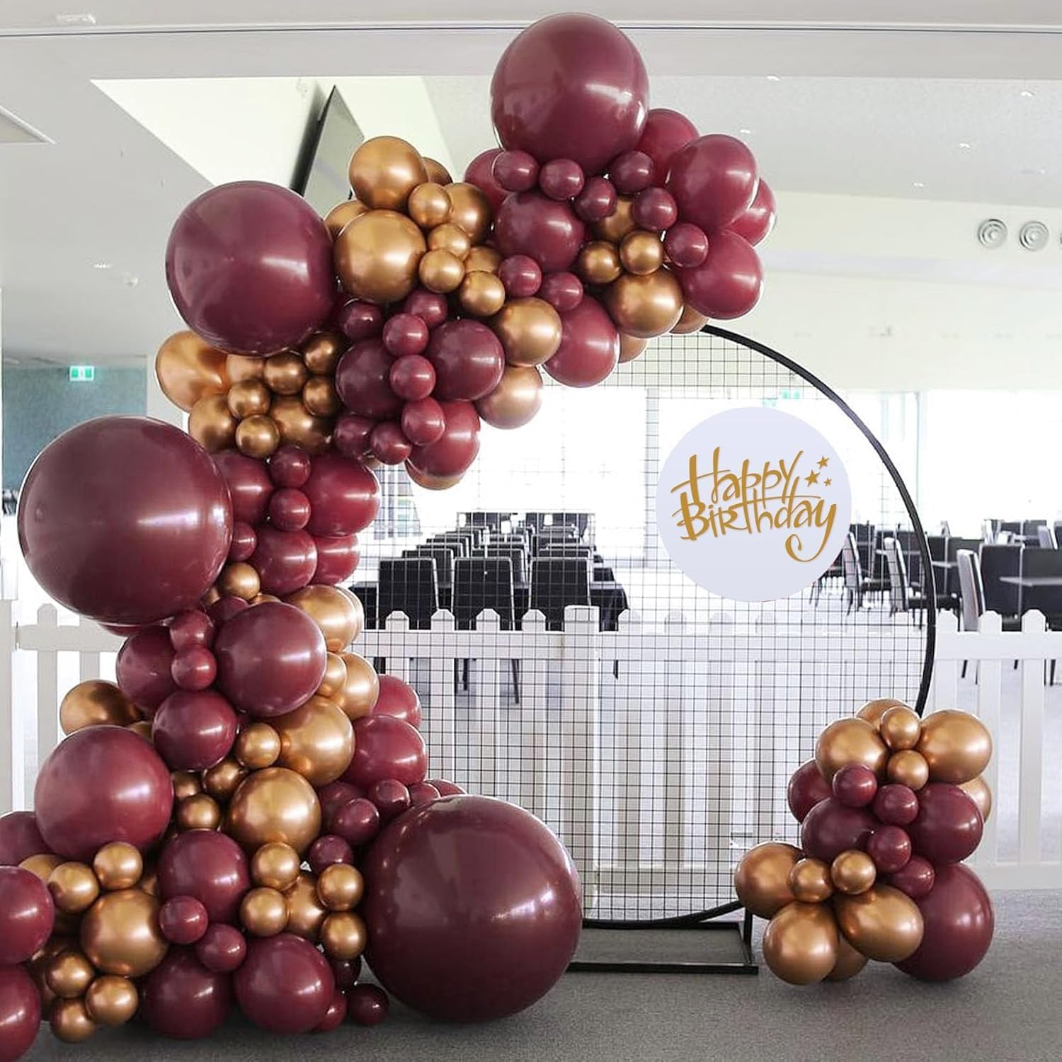 Burgundy Latex Balloons, Set of 100, 10 Inches (Helium or Air Use) Maroon Thickened Balloons Thanksgiving Valentines Day Wedding Engagement Christmas Birthday Party Decorations Red image number 1