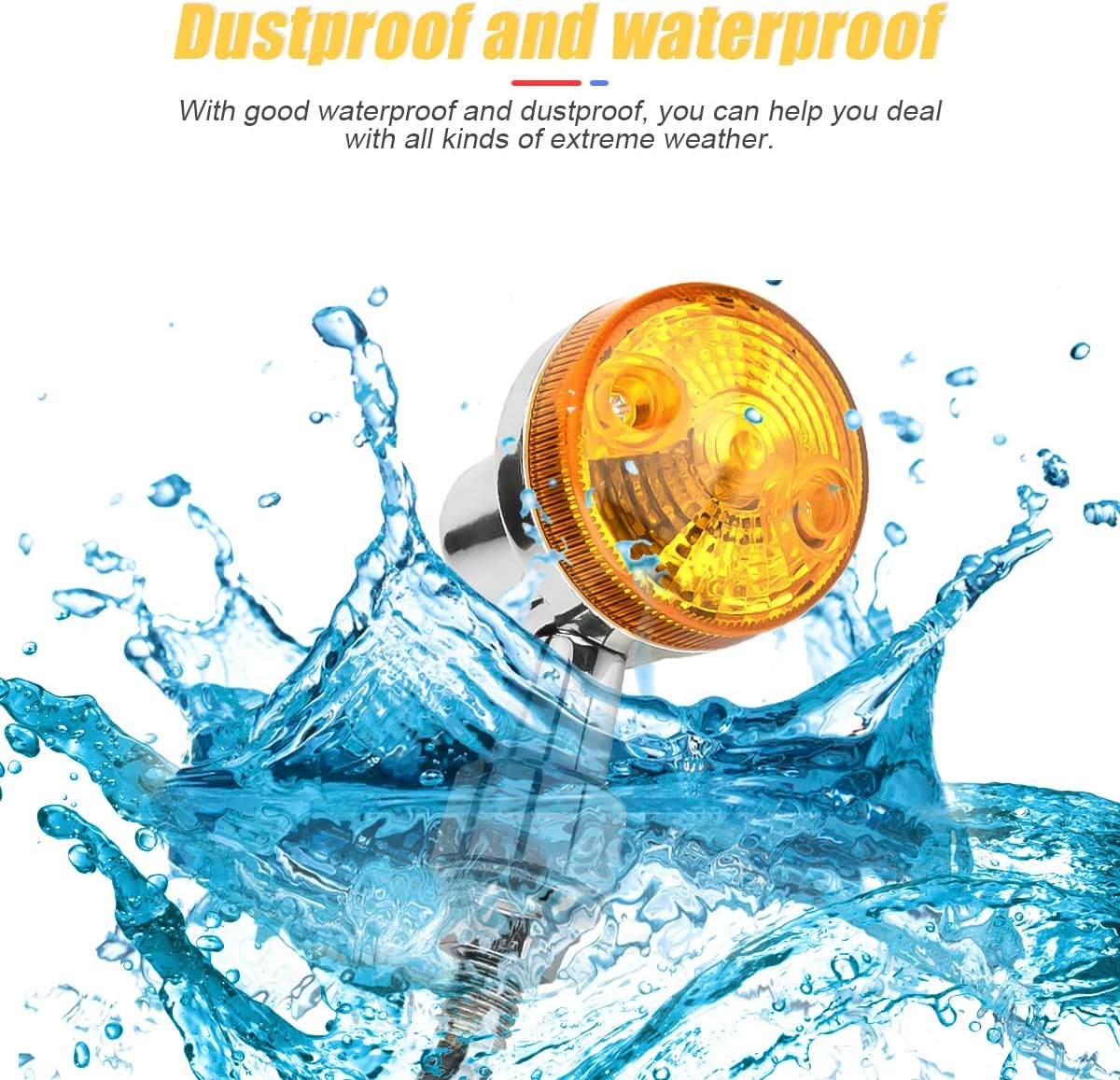 Motorcycle round Turn Signal Lights, 4PCS 12V LED Bulbs Blinker Direction Indicator Lamp, Universal for Honda Shadow Suzuki Kawasaki Harley Yamaha (Silver/4Pcs) image number 1