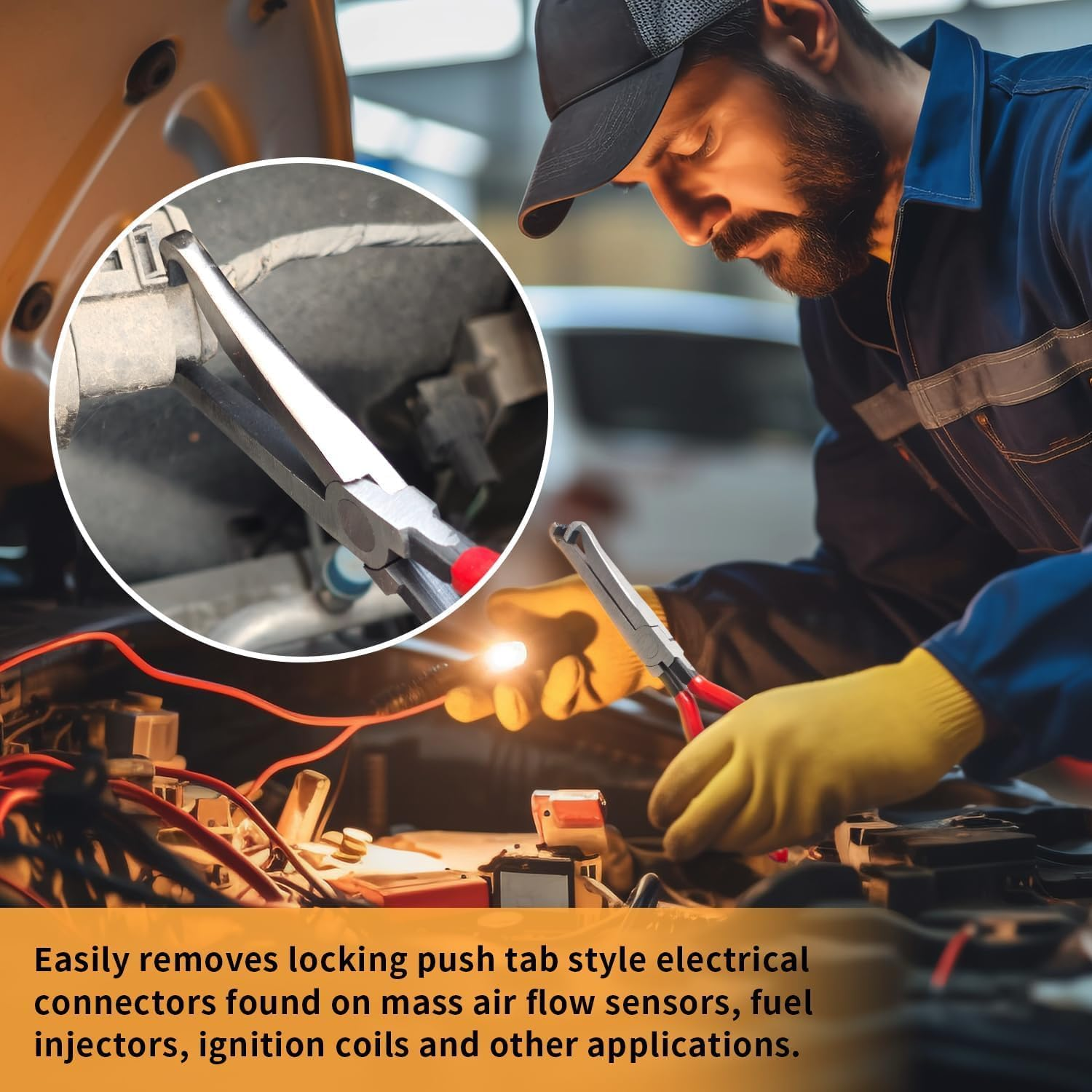 Electrical Disconnect Pliers 37960 and Connector Separator 13120 for Cars, Automotive Terminal Plug Removal Tool Kit Disconnect Tool, Electrical Pliers Terminal Removal Tool Plug Remover image number 3