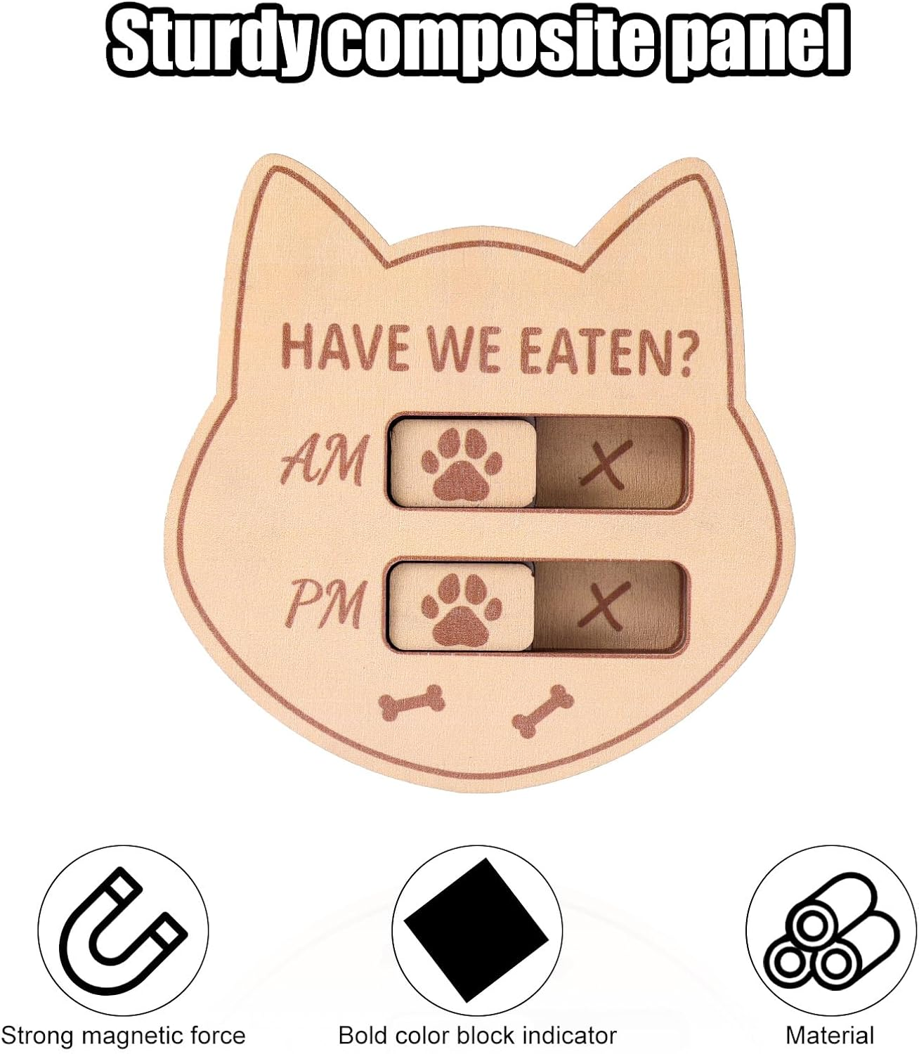 Gosknor Magnetic Pet Feeding Reminder, 4.72X4.72In Have We Eaten Sign AM PM Feed Chart Tracker with Yes No Option for Fridge Prevent Dog Cat over or under Feeding image number 6