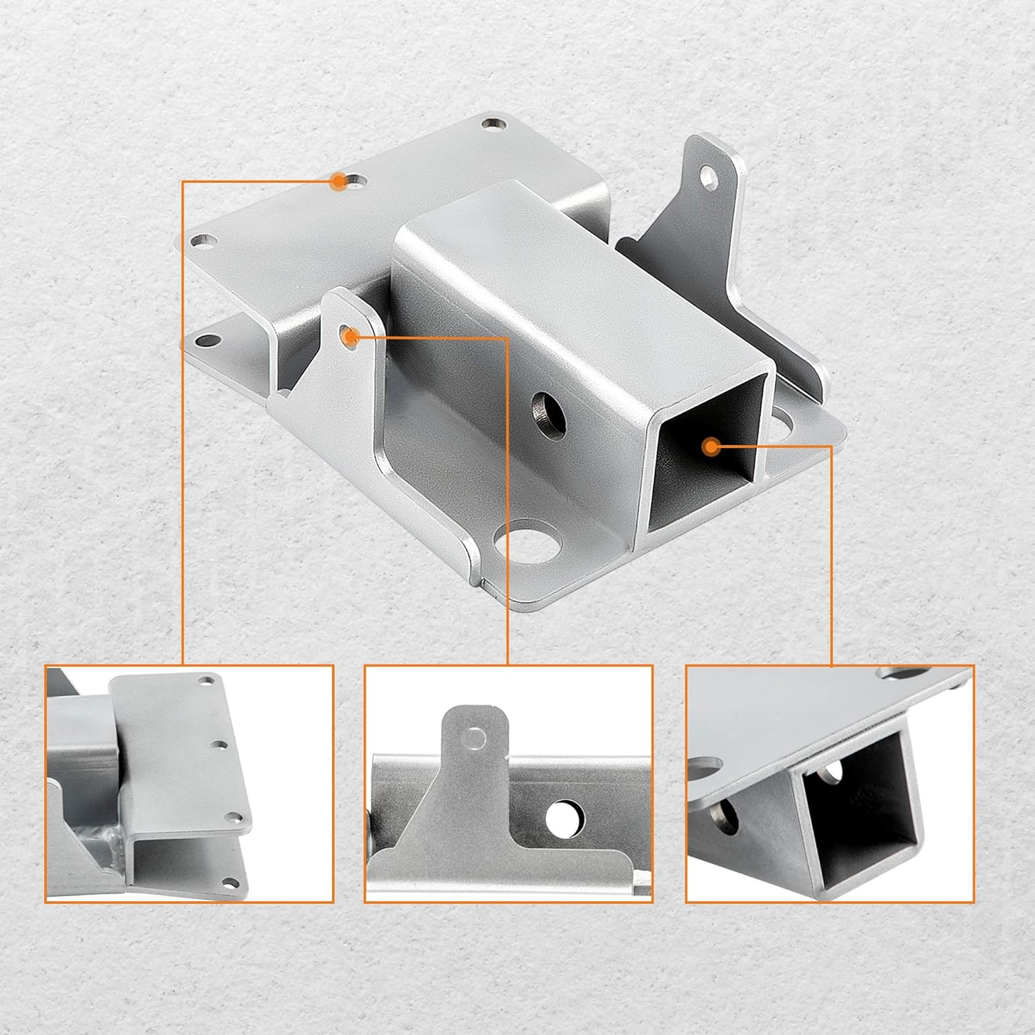 Maxpeedingrods Rear 2" Receiver Hitch Trailer Tow Hitch Kit for Kawasaki Mule 600/610 2007-2016 & Mule SX 2017-2023 image number 2