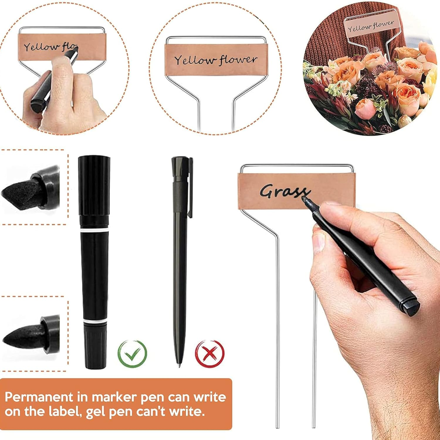 20-Pack Waterproof Copper Plant Labels - 25.5Cm Garden Markers for Seedlings, Flowers, Vegetables, and Herbs image number 6