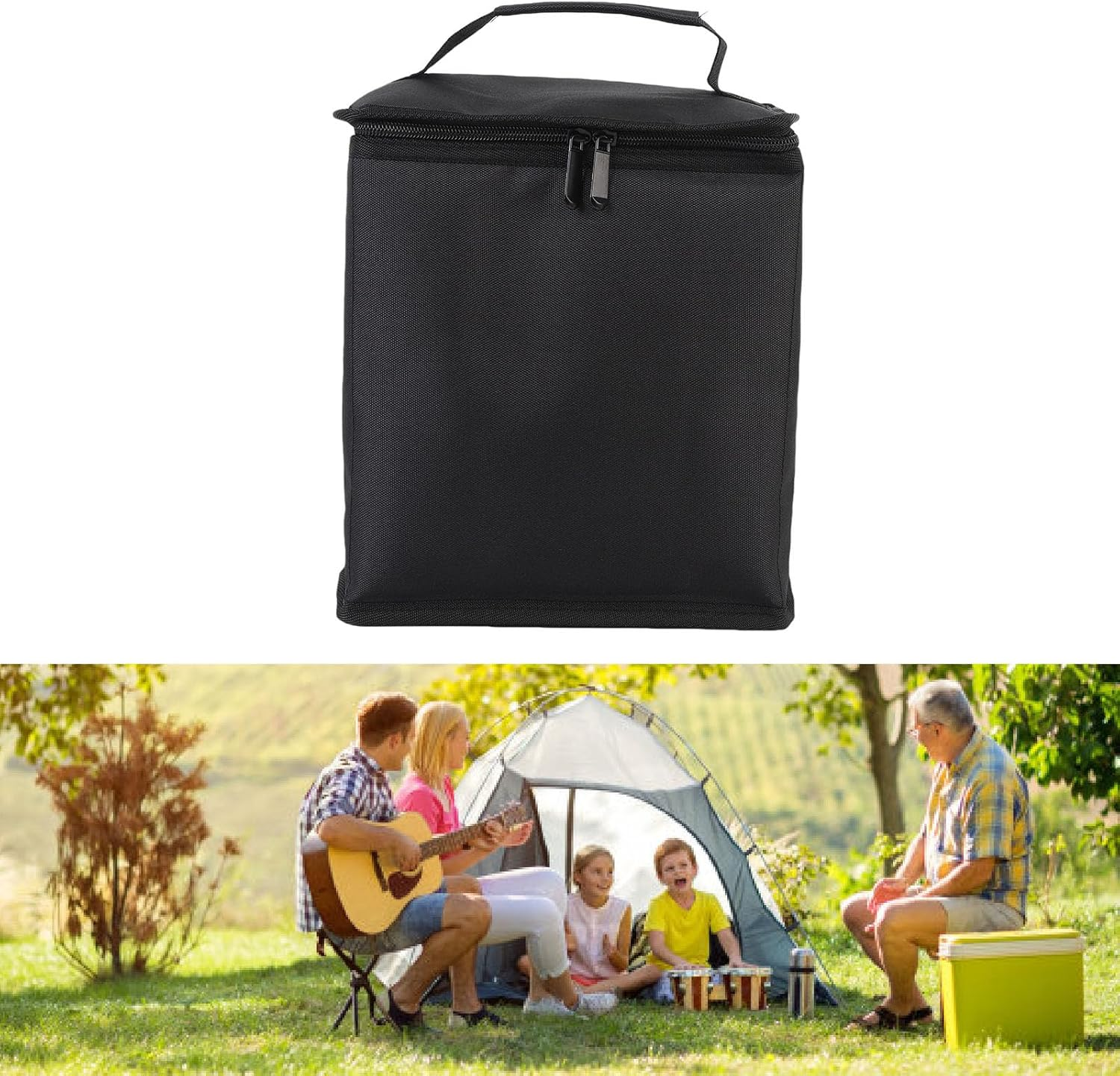 Butane Fuel Canister Cover, anti Collision ​Fuel ​Cylinder Storage Bag for Beer Bottles Camping Lanterns - Khaki image number 2