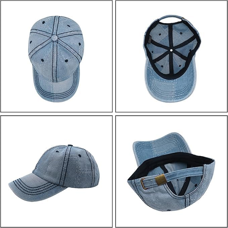 Irregular Splicing Denim Baseball Cap for Women Adjustable Outdoors Sun Cap image number 4