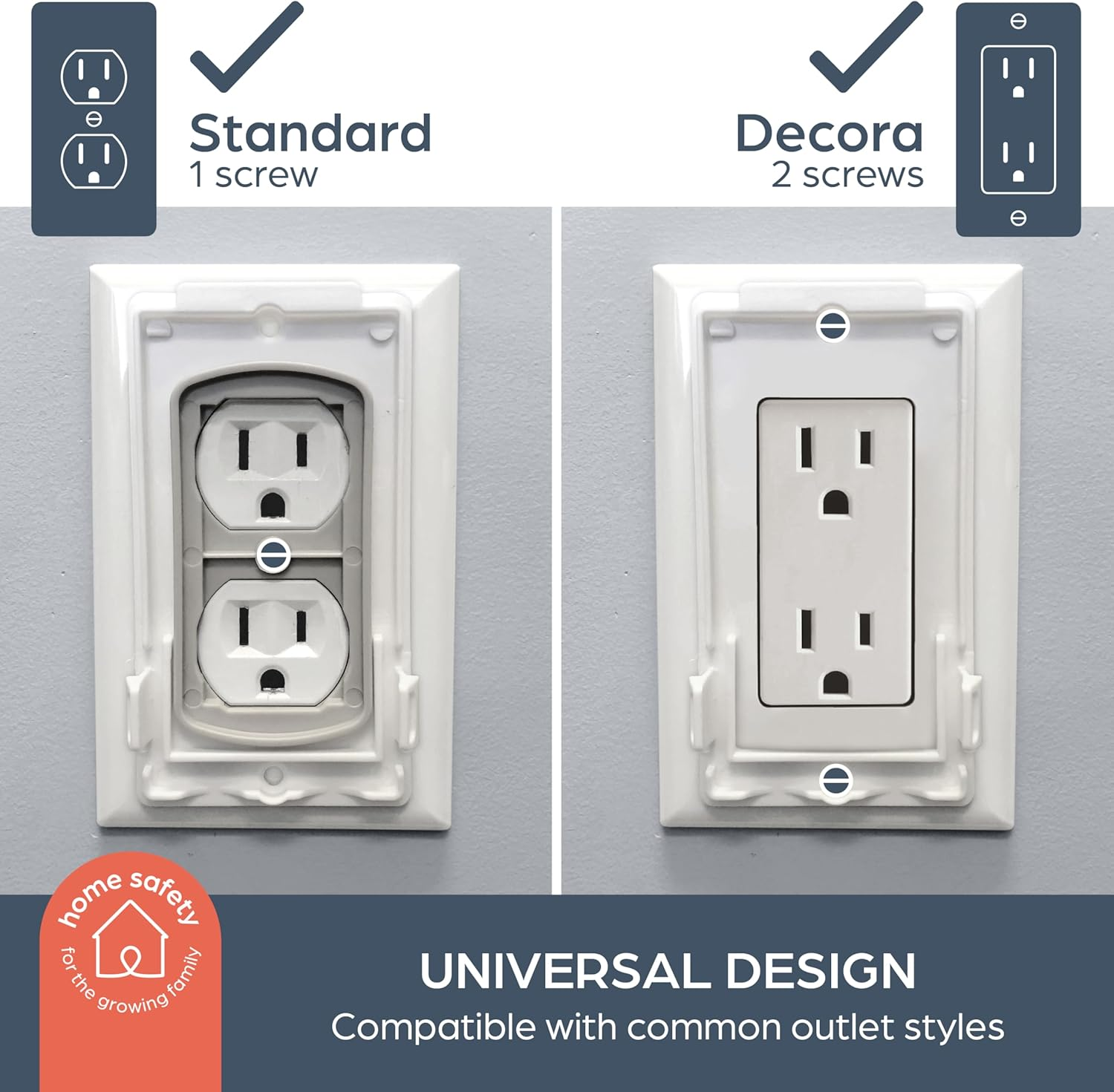 Dreambaby Dual Fit Outlet Plug Cover - Model L907 - Electrical Socket Guard for Standard and Decora, White, 2 Count (Pack of 1) image number 4