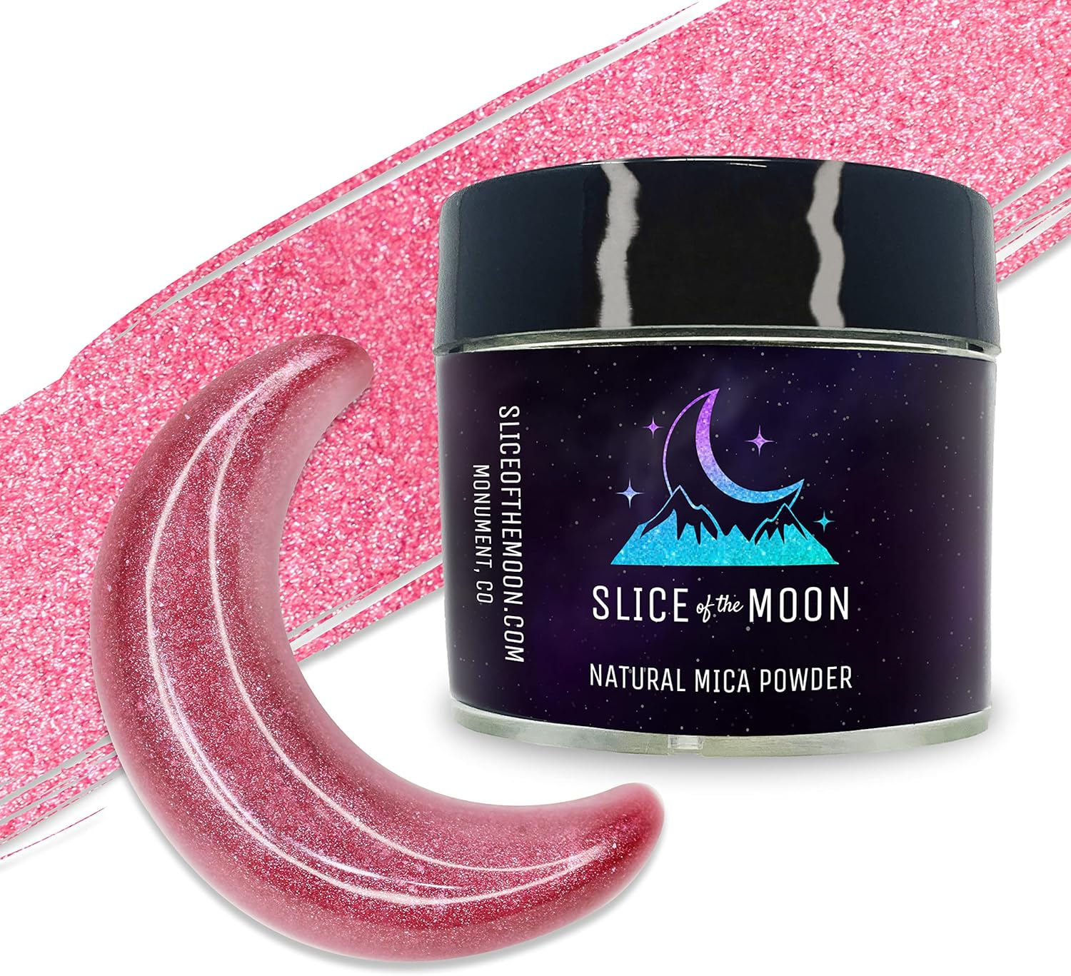 Slice of the Moon | Orange Natural Mineral Mica Powder, 0.42Oz (12G) | for Personal or Professional Use - Cosmetics, Epoxy Resin Projects, Nail Polish, Soaps, Bath Bombs, and Art Projects