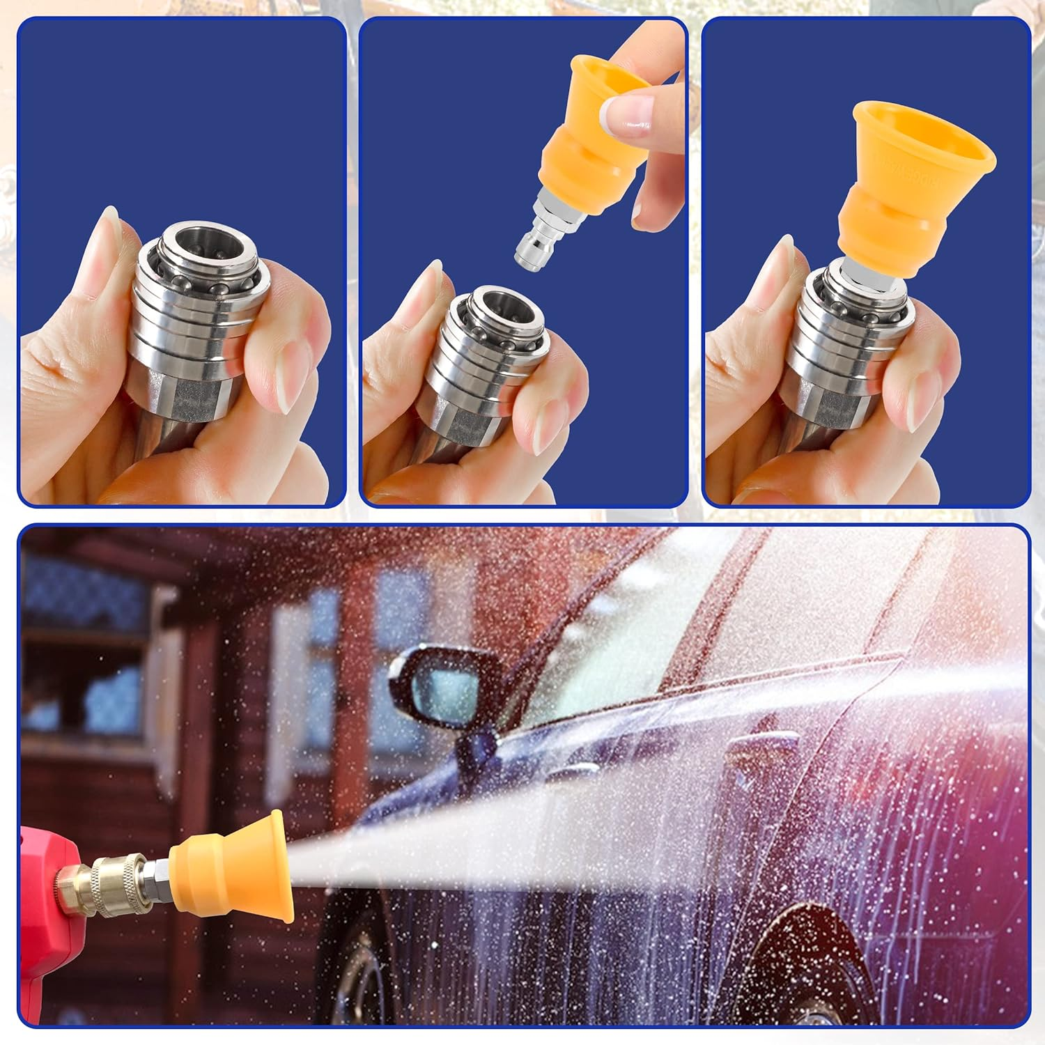 Ridge Washer Pressure Washer Nozzle Guard, Power Washer Nozzle Tips with Protector Holder, 5 Pressure Washing Tips with 1/4" Quick Connect, Orifice 4.0 image number 6